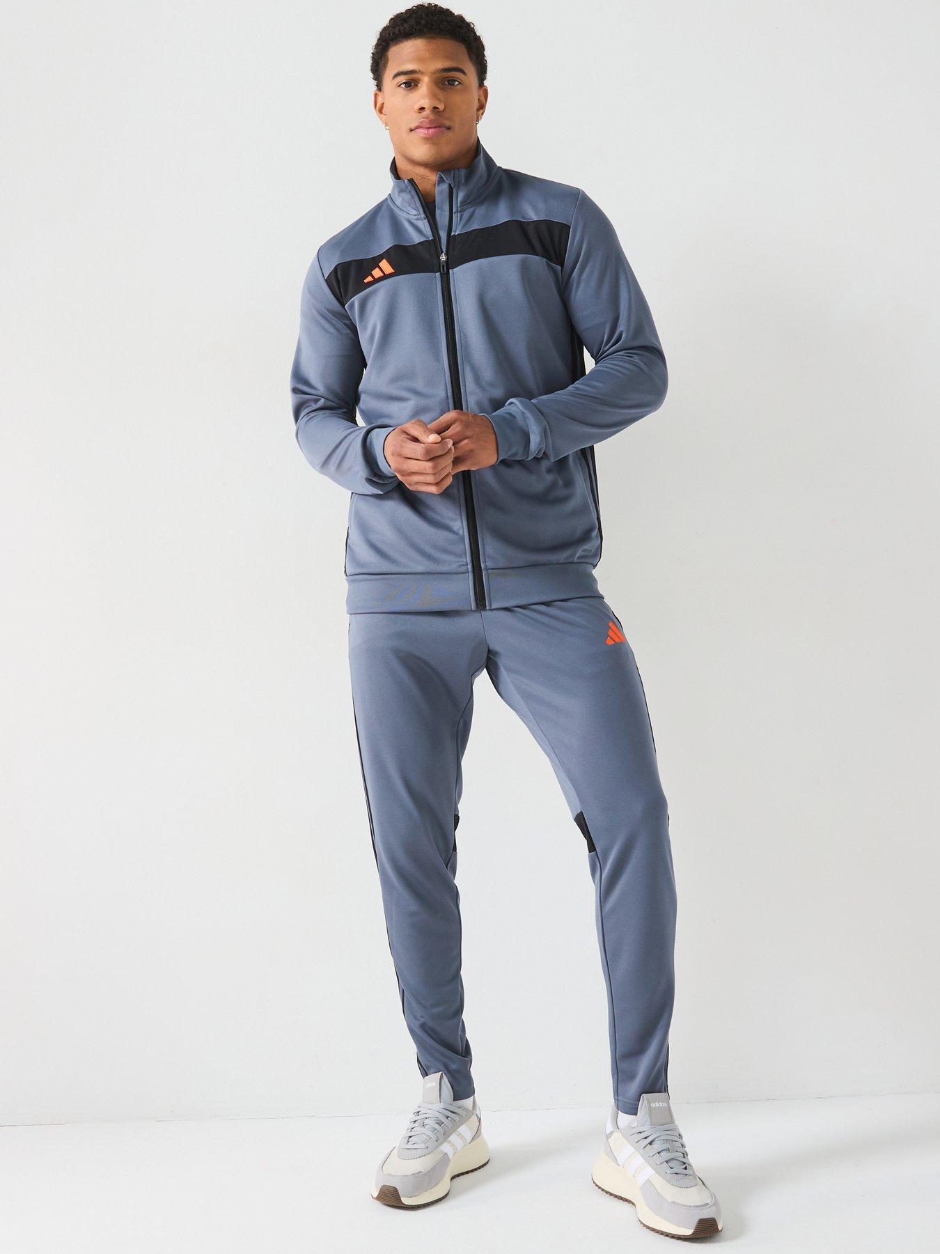  image of adidas-mens-tiro-essentials-tracksuit-blackorange