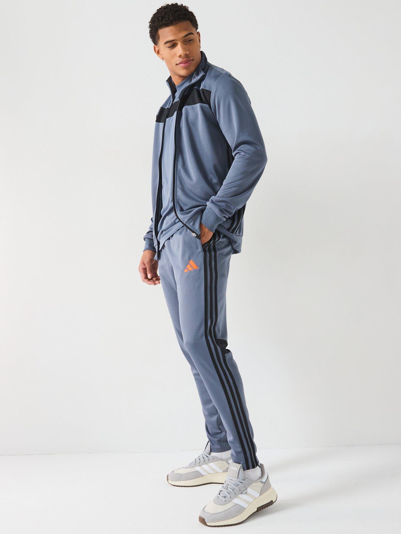  image of adidas-mens-tiro-essentials-tracksuit-blackorange