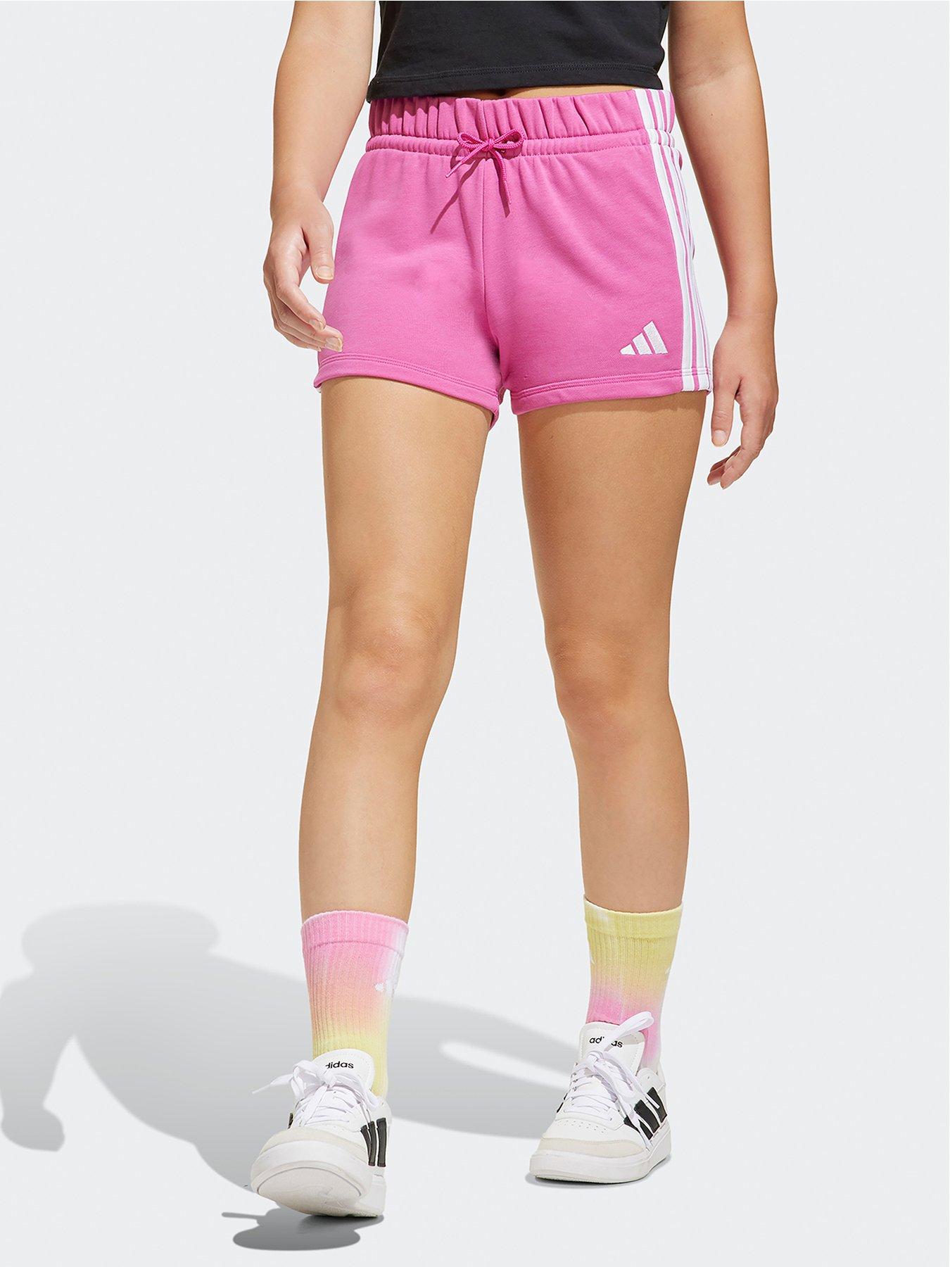 adidas-sportswear-junior-girls-essentials-shorts-pink