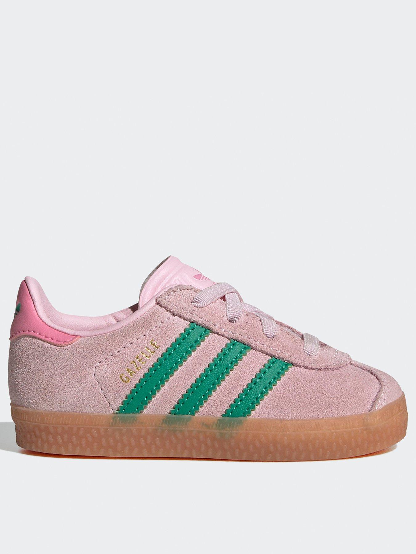 adidas Originals Infant Unisex Gazelle Comfort Closure Elastic Laces Shoes  Kids - Pink | Littlewoods