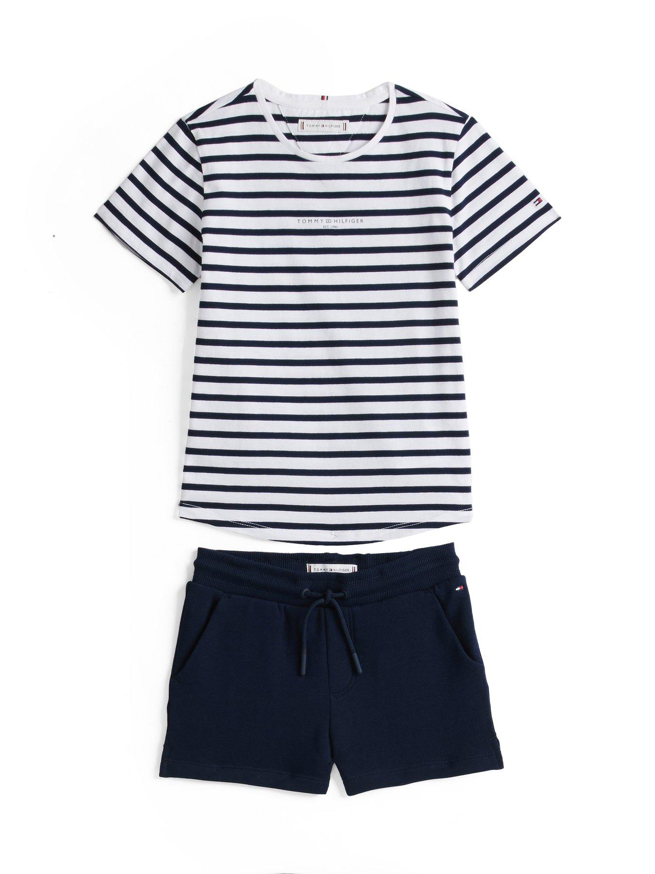 tommy-hilfiger-girls-mini-corp-short-sleeve-t-shirt-and-short-set-navy