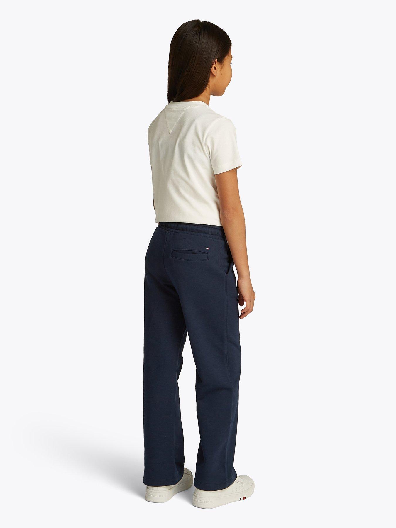  image of tommy-hilfiger-girls-flag-wide-sweatpants-navy