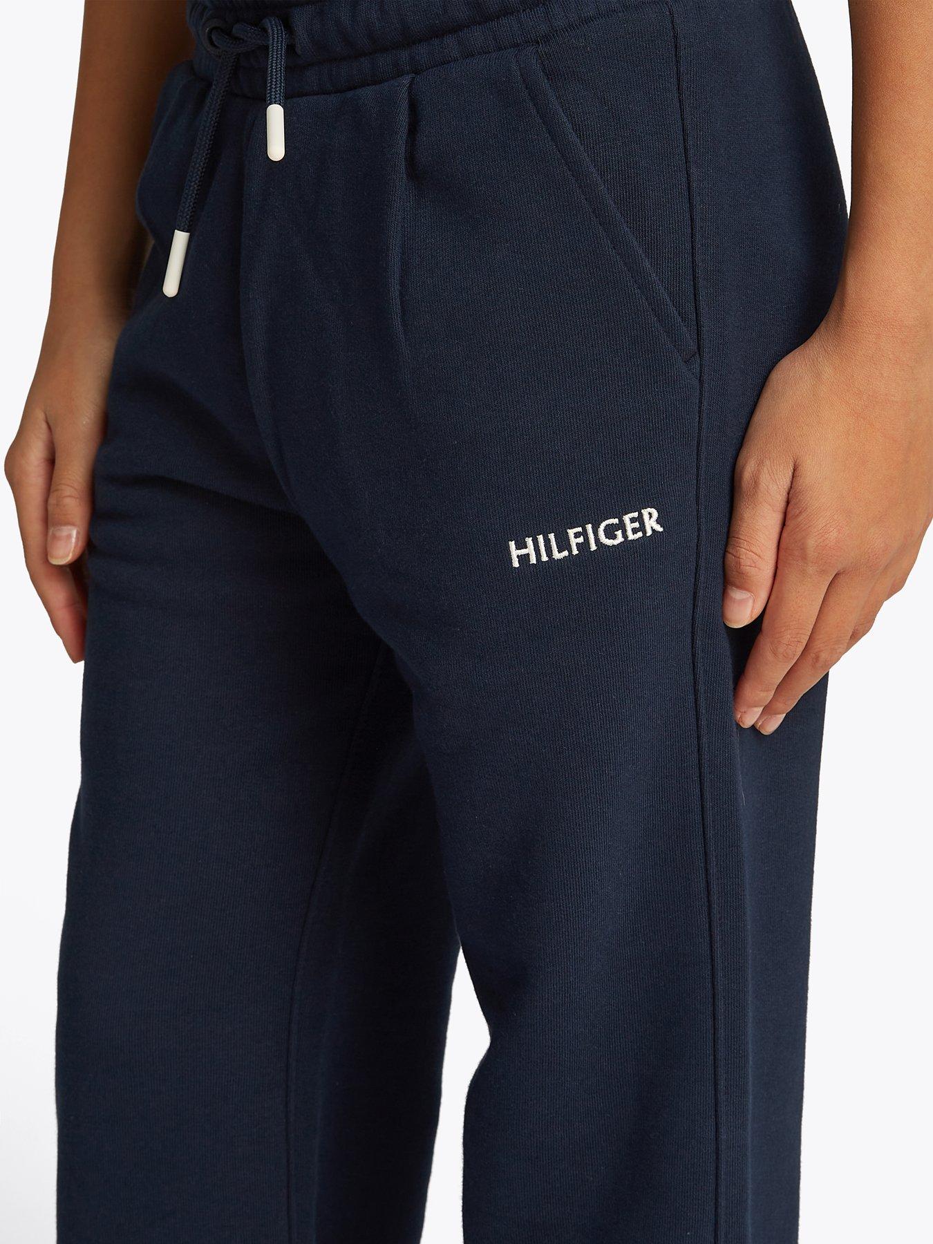  image of tommy-hilfiger-girls-flag-wide-sweatpants-navy