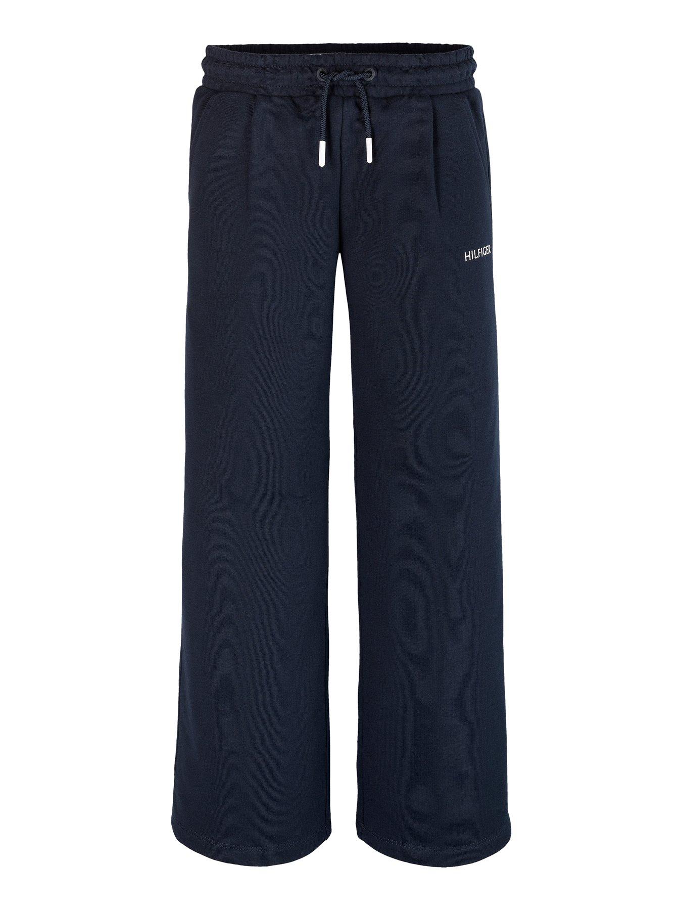  image of tommy-hilfiger-girls-flag-wide-sweatpants-navy