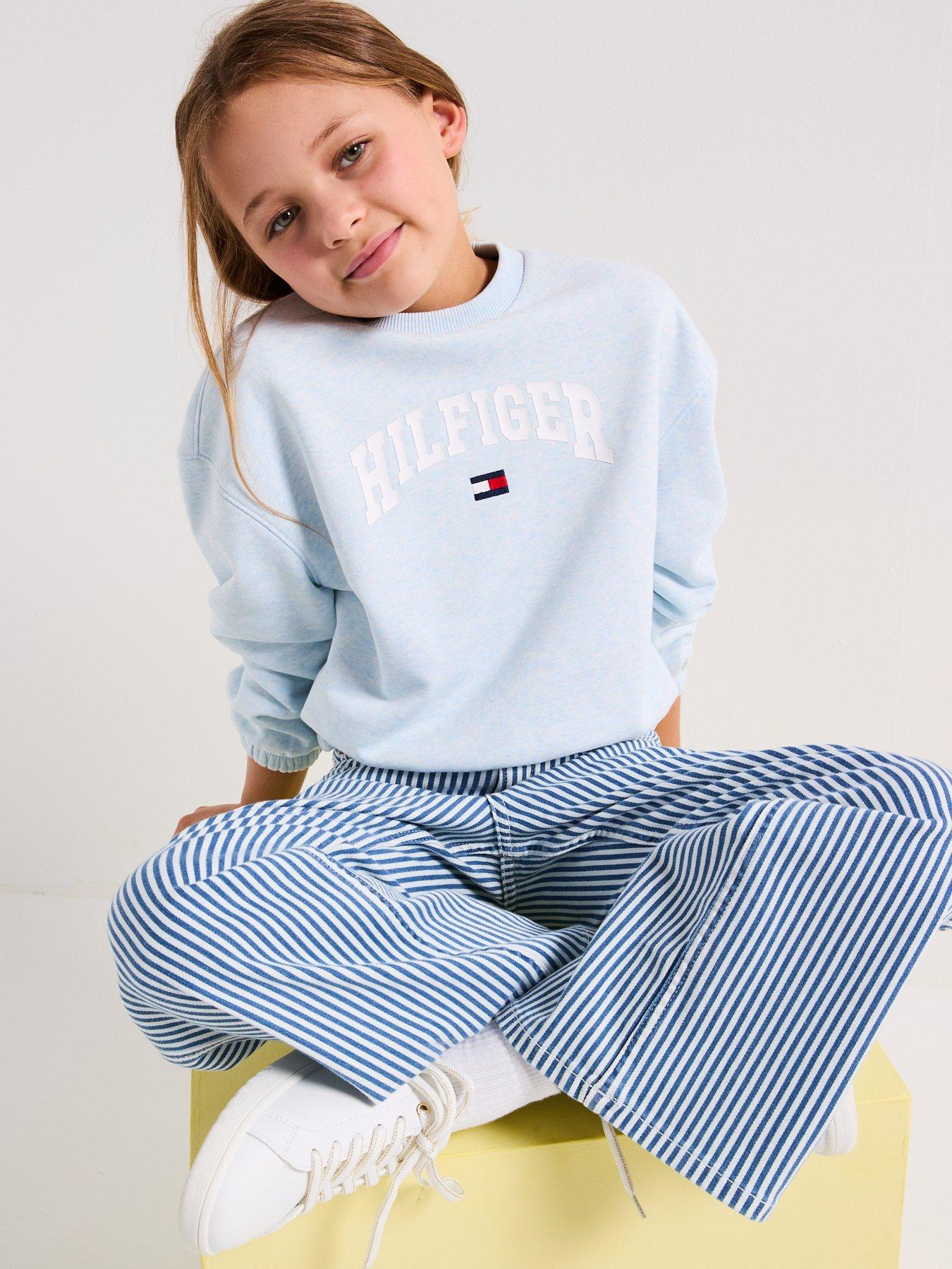  image of tommy-hilfiger-girls-varsity-sweatshirt-blue
