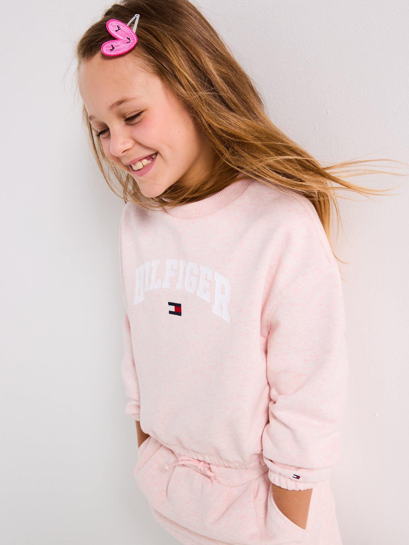  image of tommy-hilfiger-girls-varsity-sweatshirt-light-pink