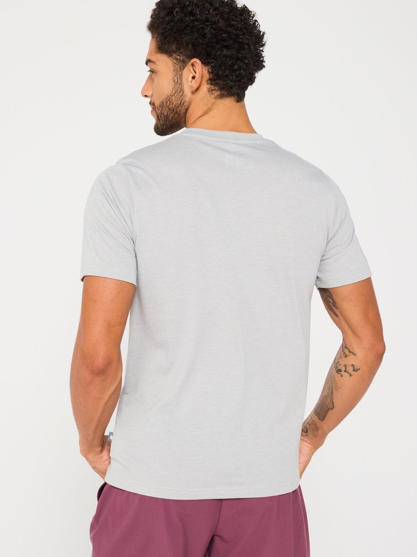  image of new-balance-mens-running-heathertech-logo-t-shirt-grey