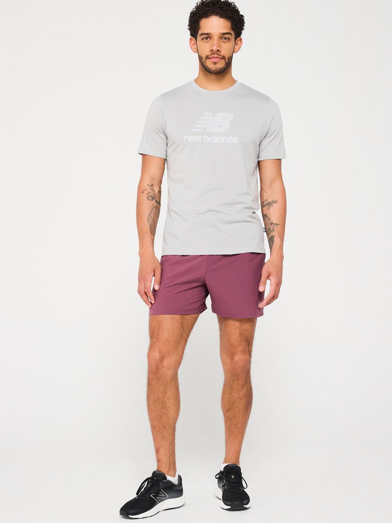  image of new-balance-mens-running-heathertech-logo-t-shirt-grey