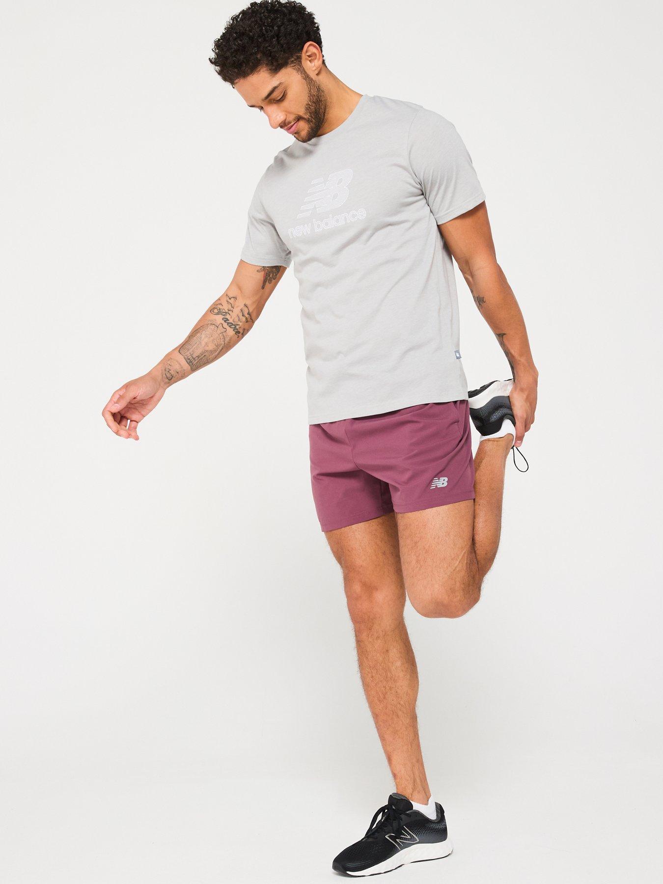 image of new-balance-mens-running-heathertech-logo-t-shirt-grey