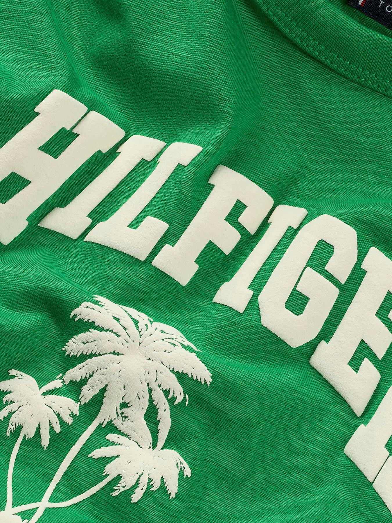  image of tommy-hilfiger-boys-palm-print-short-sleeve-t-shirt-green