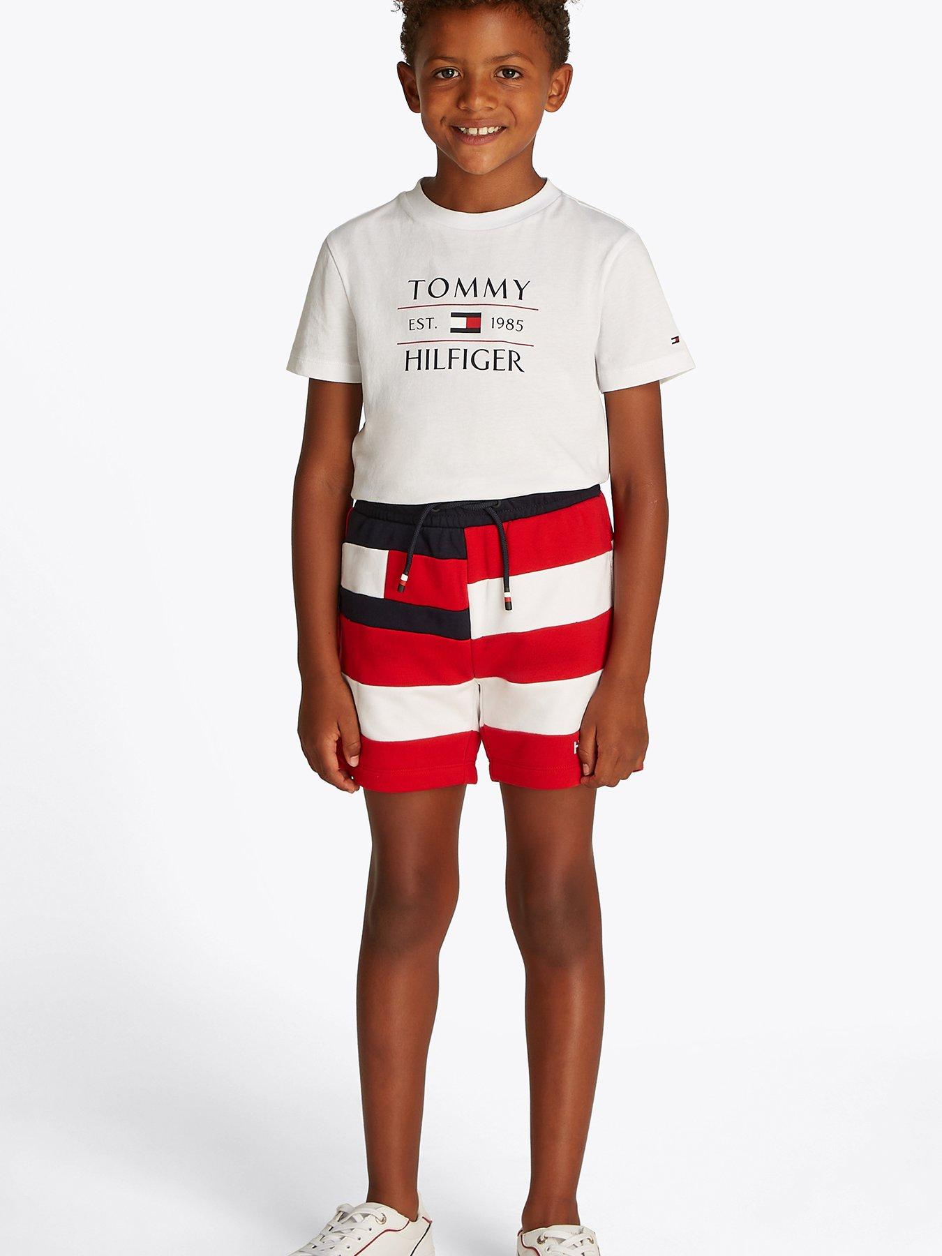 Tommy Hilfiger Boys Flag All Over Stripe Sweatshort - Multi
