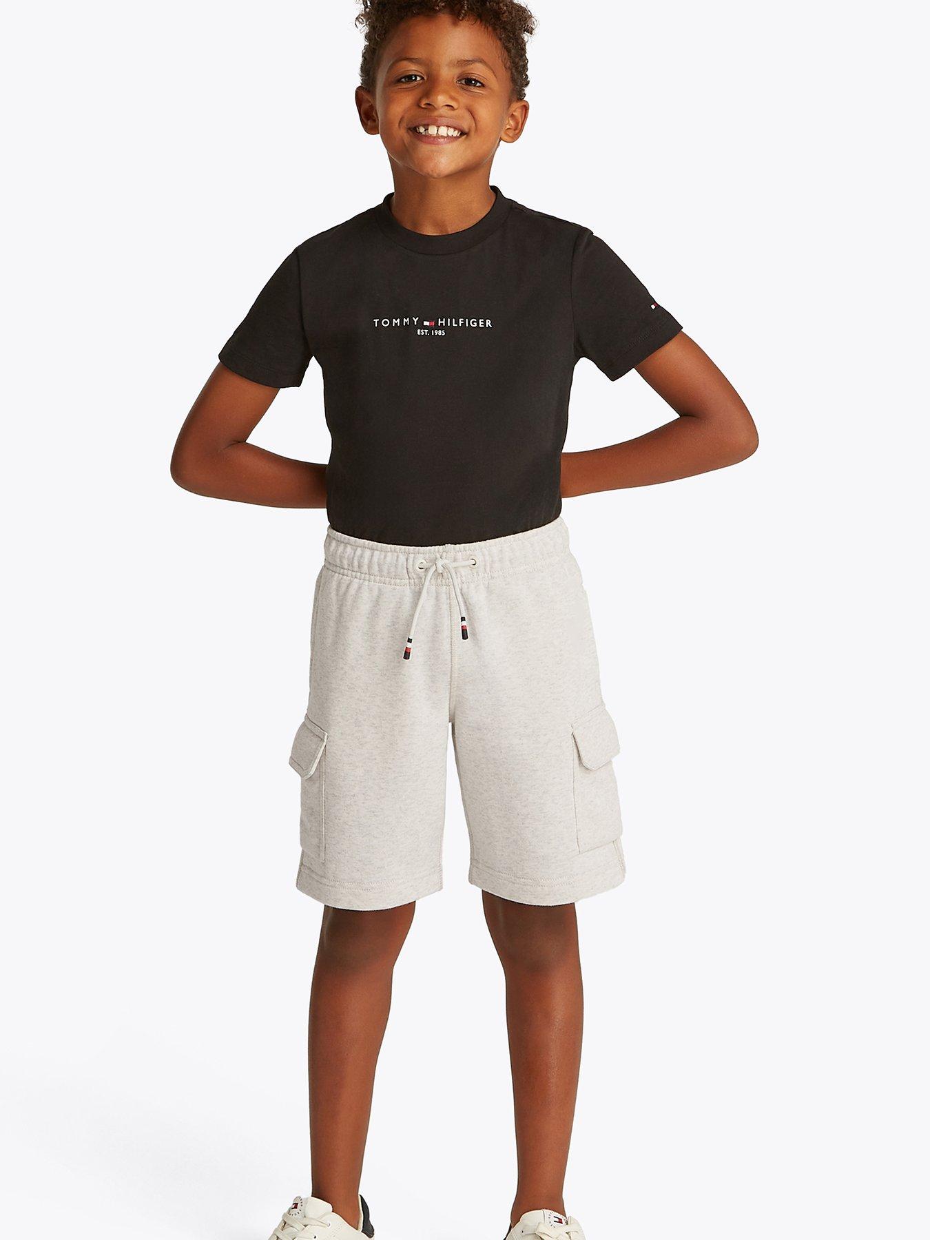  image of tommy-hilfiger-boys-cargo-sweatshort-grey