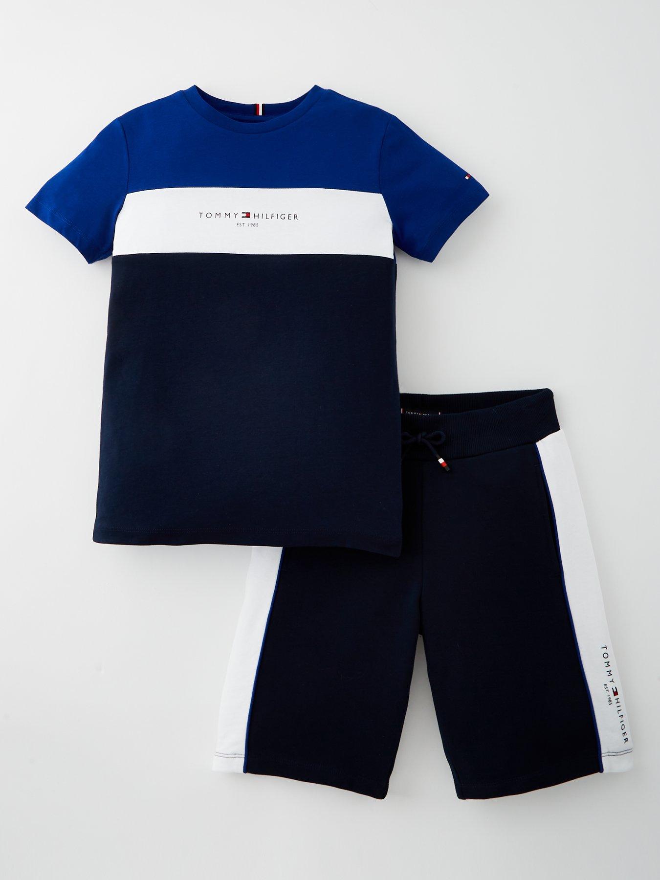 Tommy Hilfiger Boys Boys Colour Block T-Shirt And Short Set - Blue