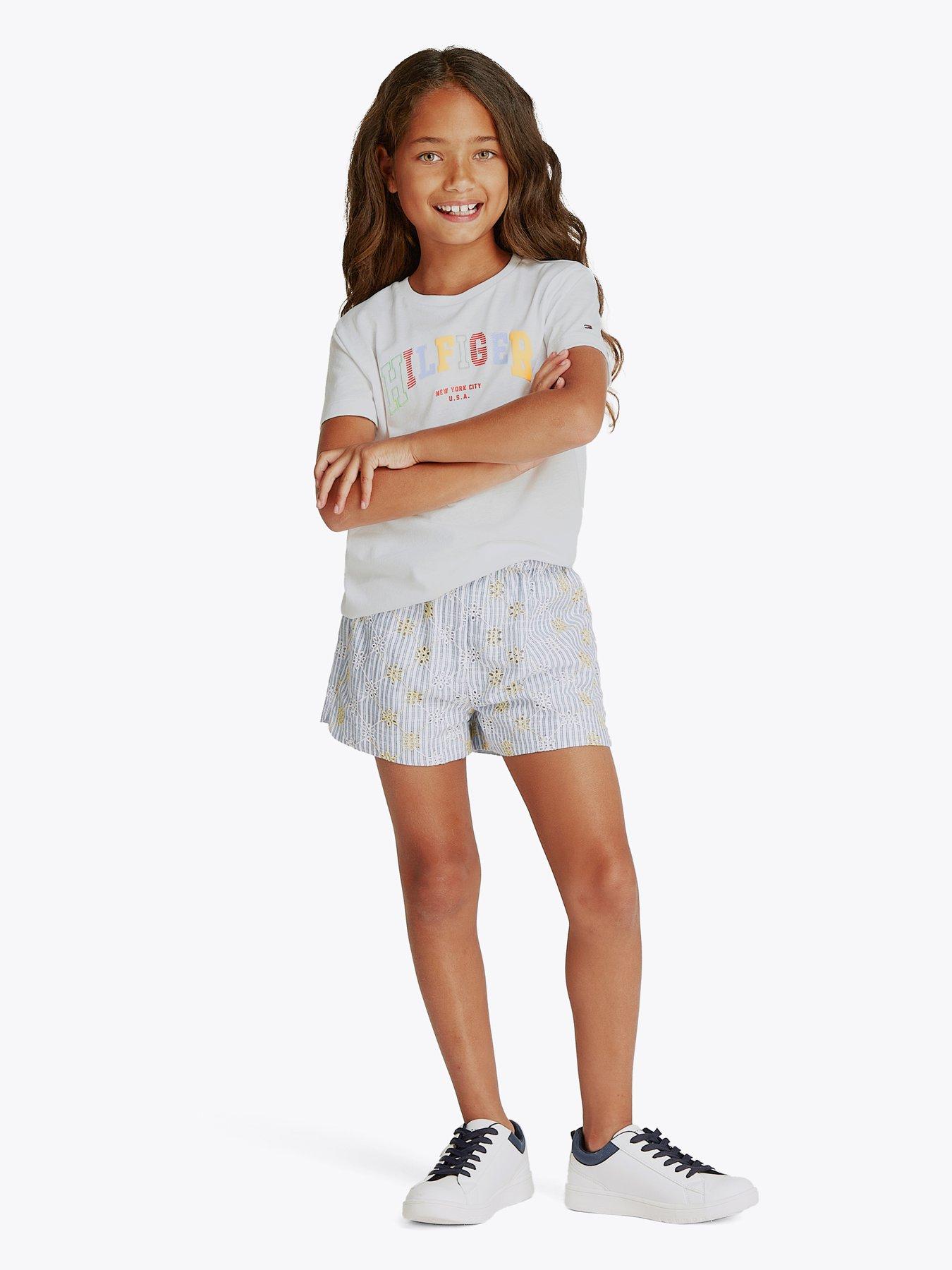  image of tommy-hilfiger-girls-varsity-short-sleeve-t-shirt-white