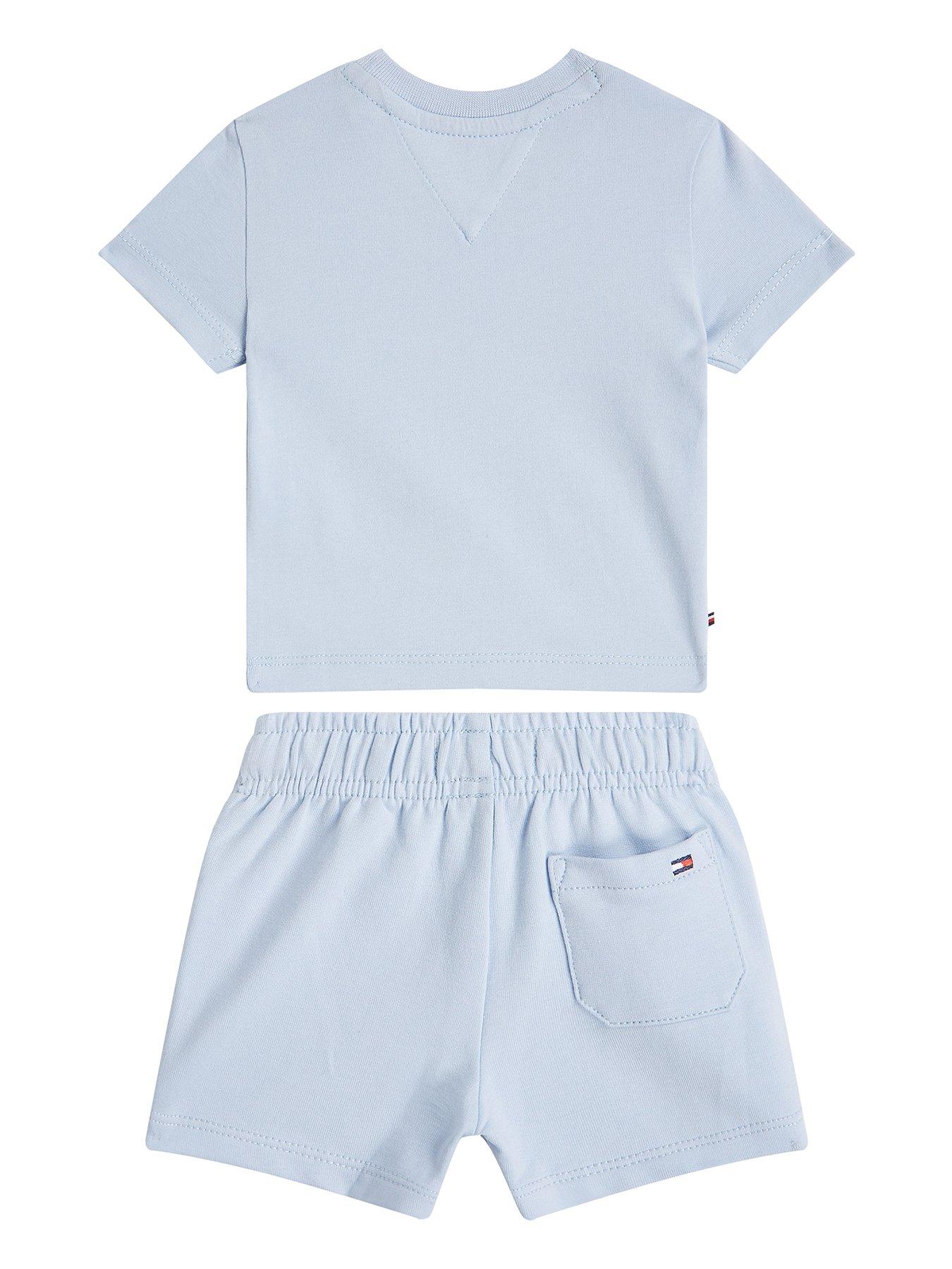  image of tommy-hilfiger-baby-monotype-t-shirt-and-short-set-blue