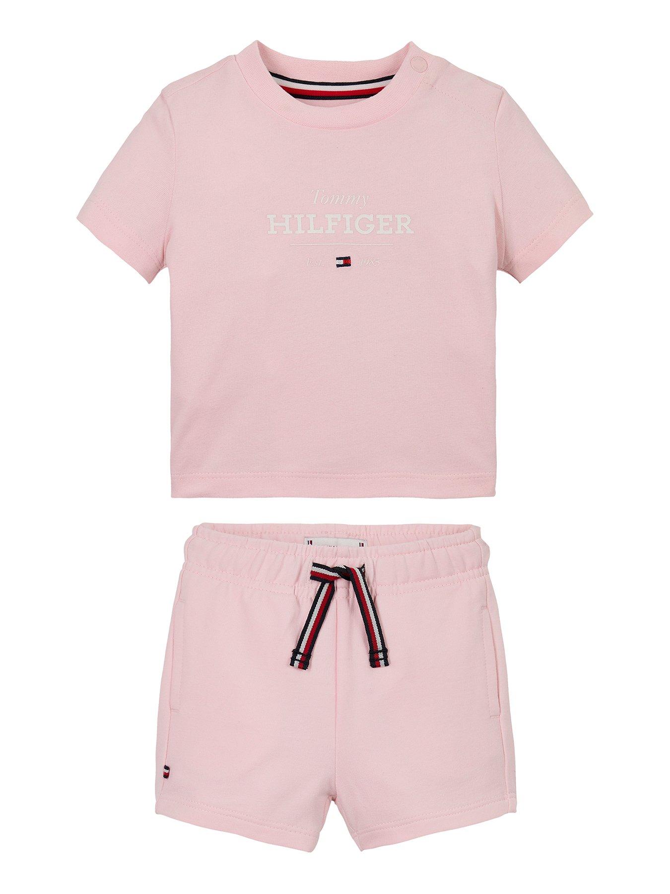 undefined Baby Monotype T-Shirt And Short Set - Pink