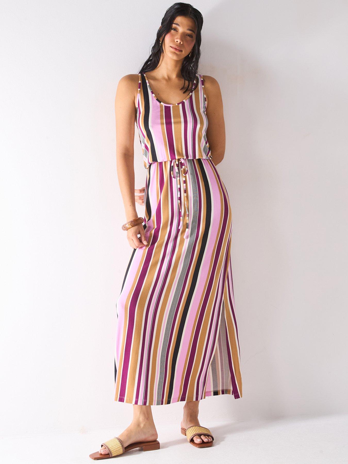 undefined Channel Waist Maxi Dress - Multi