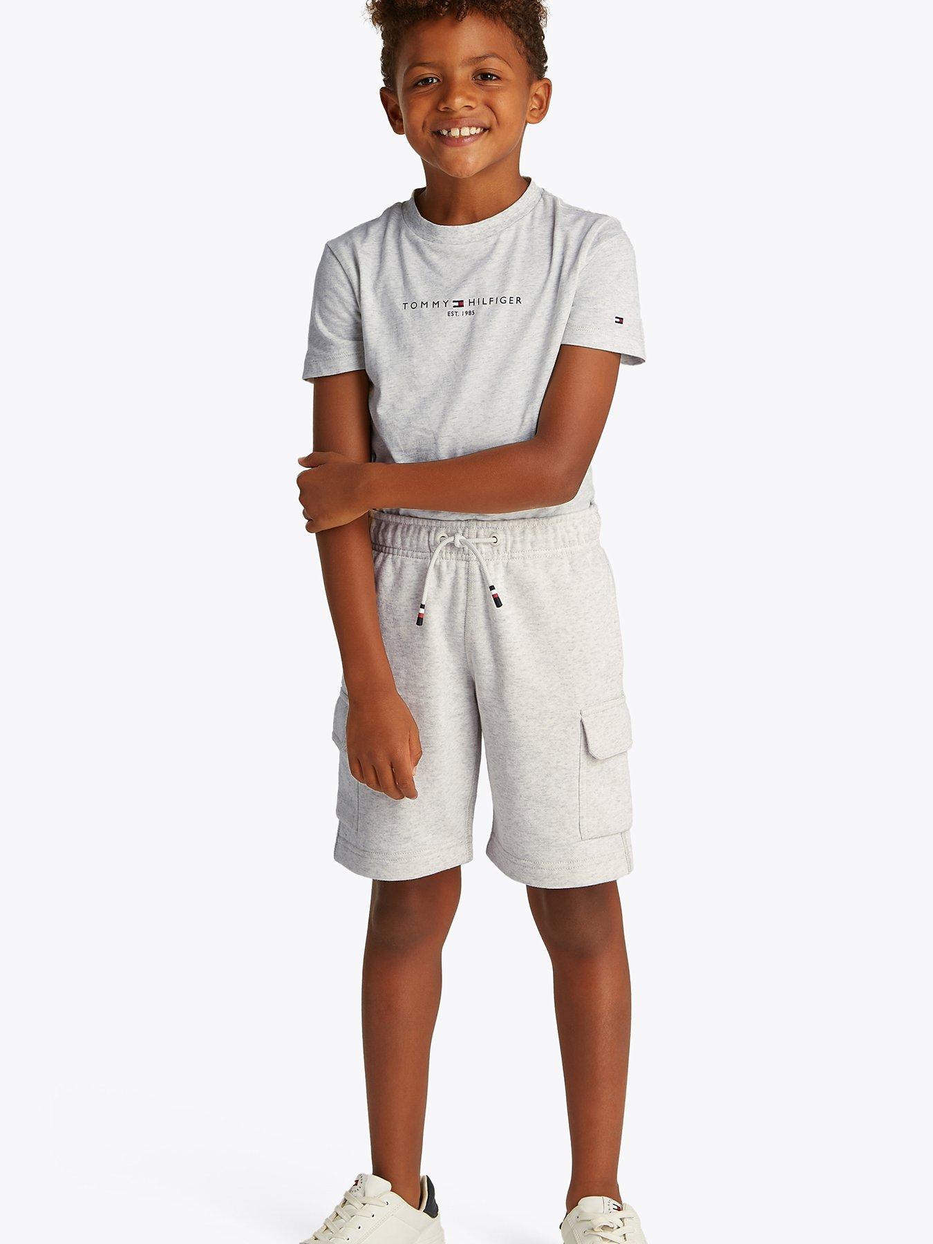 tommy-hilfiger-boys-short-sleeve-t-shirt-and-cargo-short-set-grey