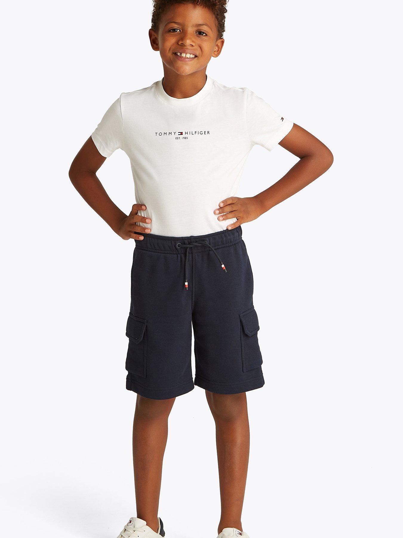  image of tommy-hilfiger-boys-short-sleeve-t-shirt-and-cargo-short-set-multi