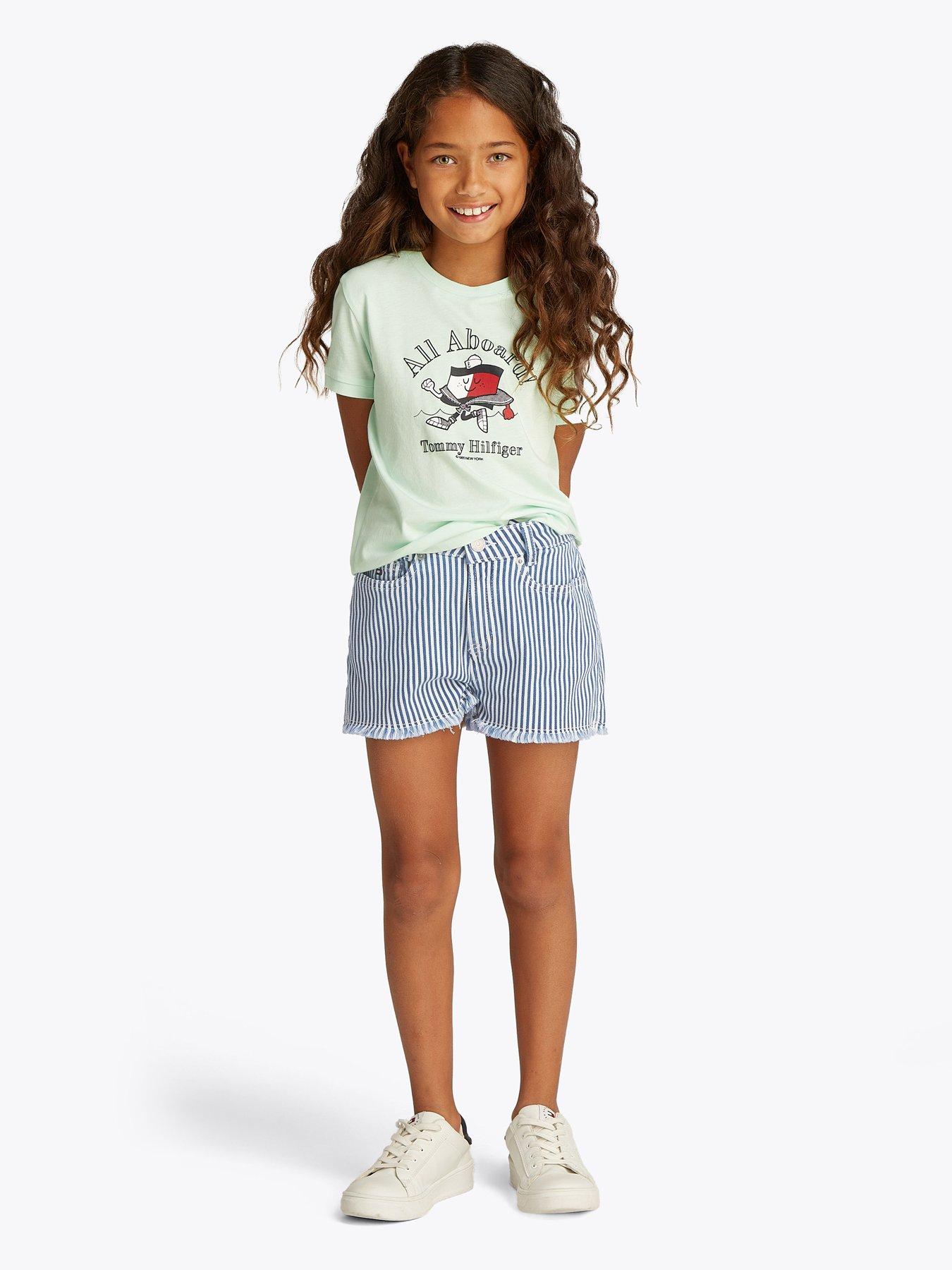  image of tommy-hilfiger-girls-harper-stripe-short-multi