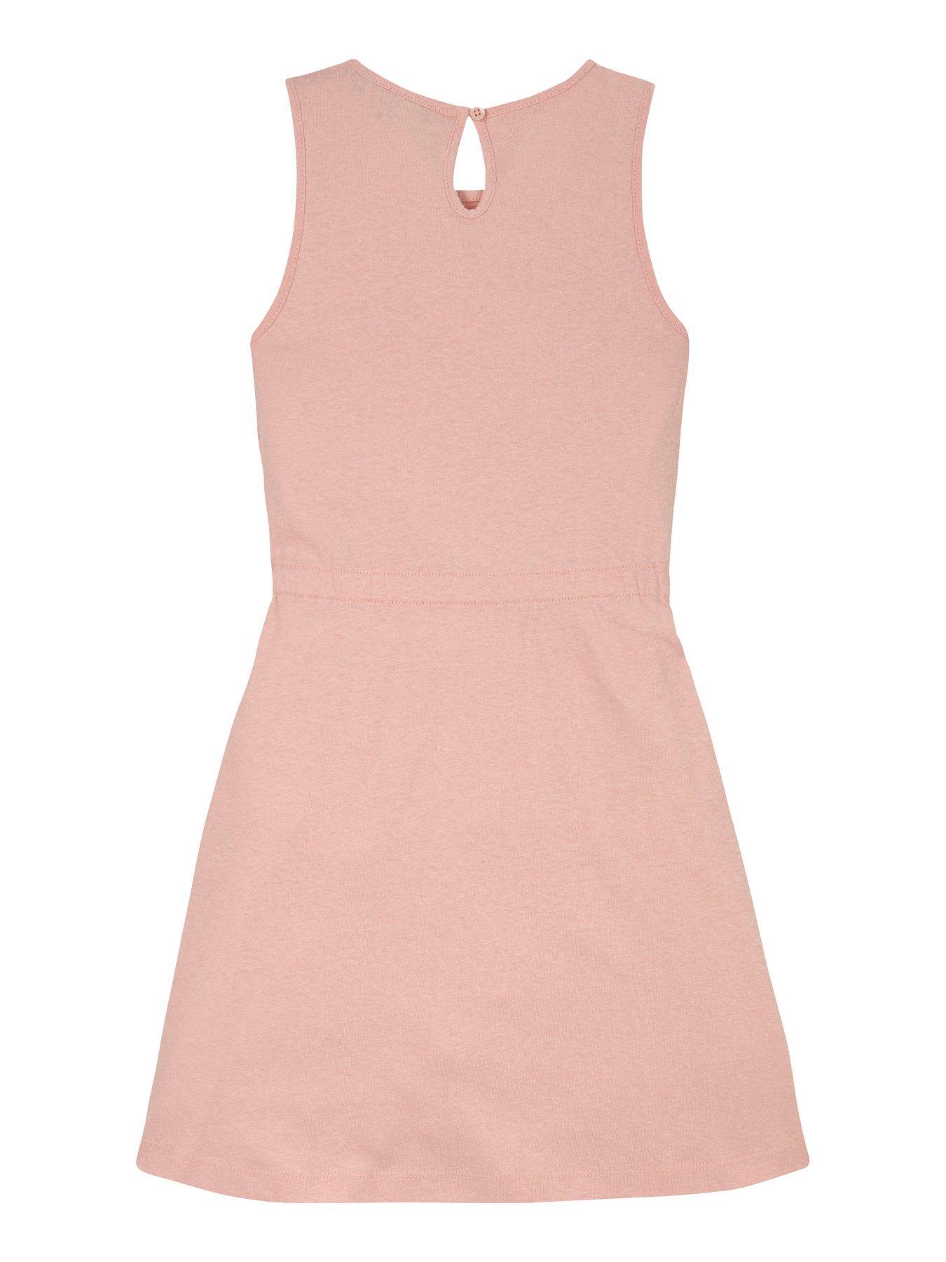  image of tommy-hilfiger-girls-linen-jersey-sleeveless-dress-pink