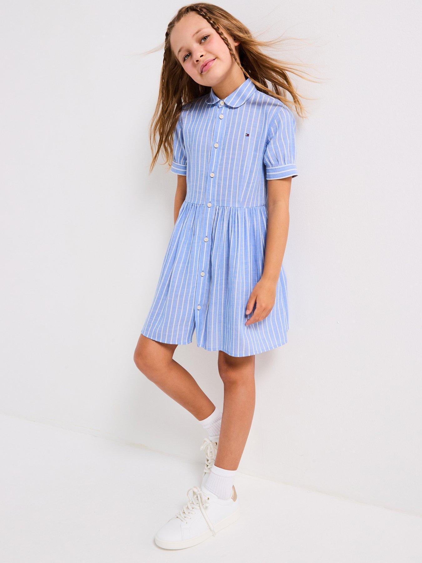 tommy-hilfiger-girls-striped-short-sleeve-dress-blue