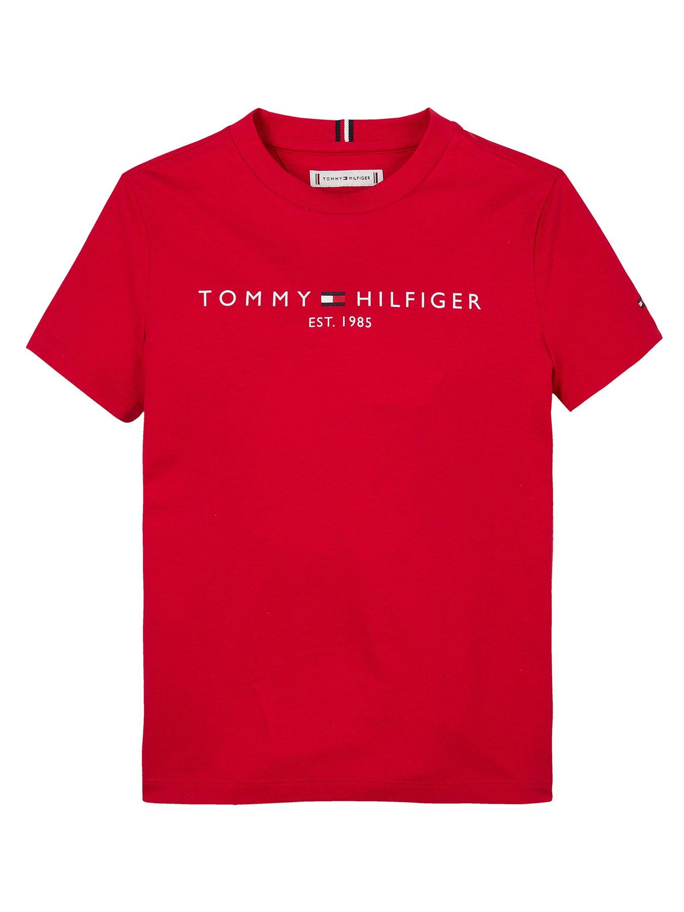 undefined Boys Essential Logo Short Sleeve T-Shirt - Red
