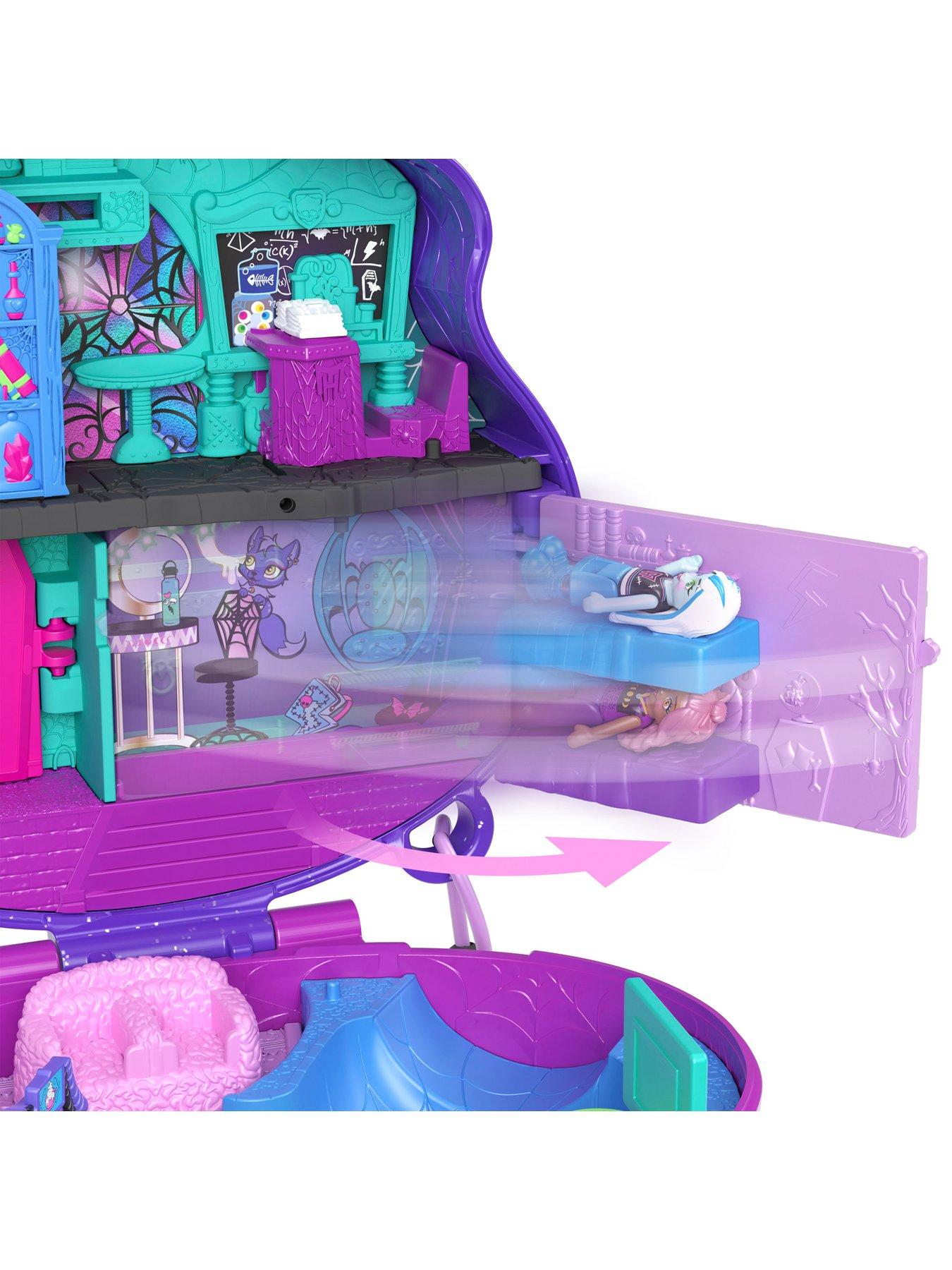  image of polly-pocket-monster-high-compact-with-3-micro-dolls-amp-10-accessories-opens-to-high-school