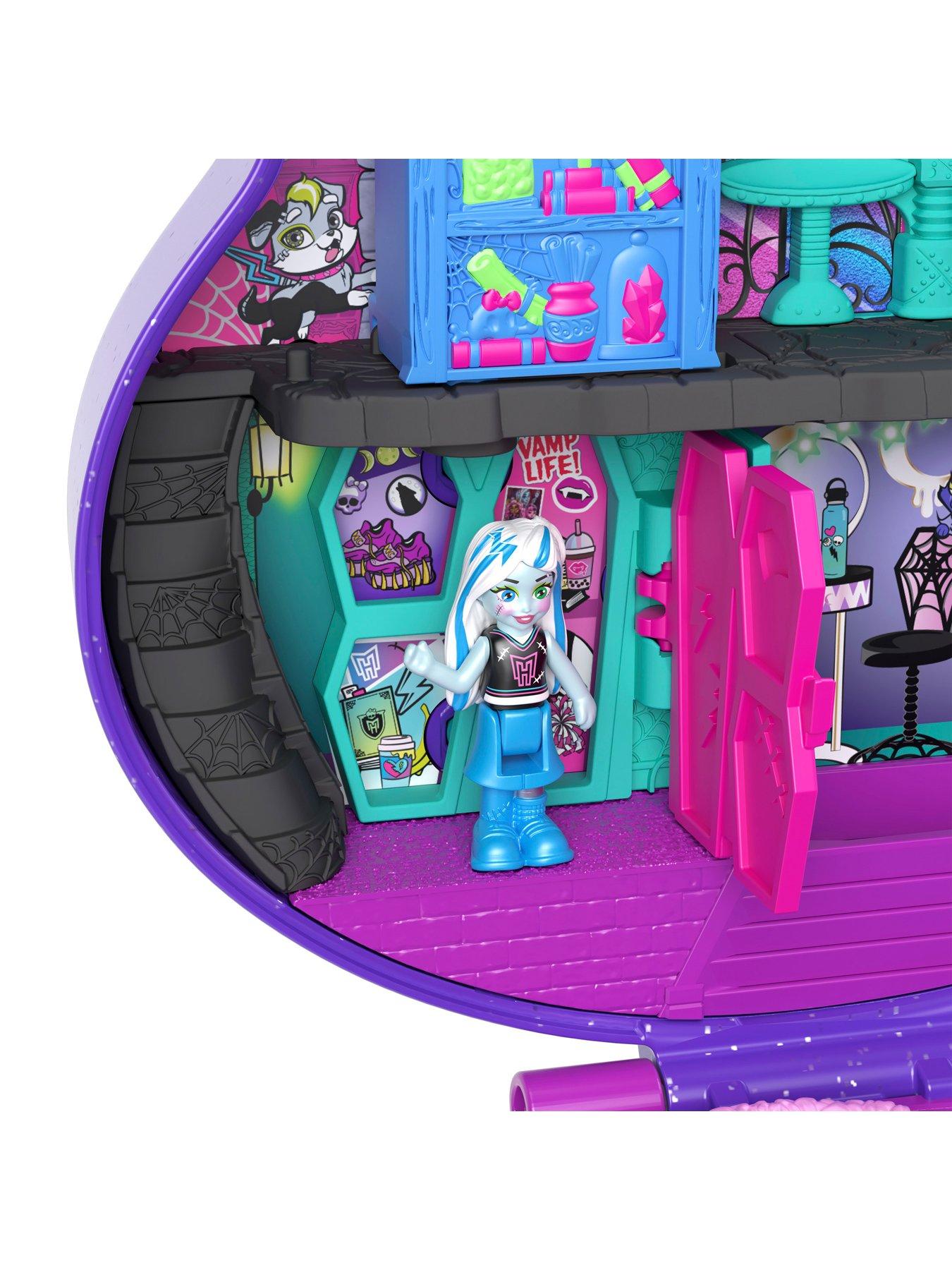  image of polly-pocket-monster-high-compact-with-3-micro-dolls-amp-10-accessories-opens-to-high-school