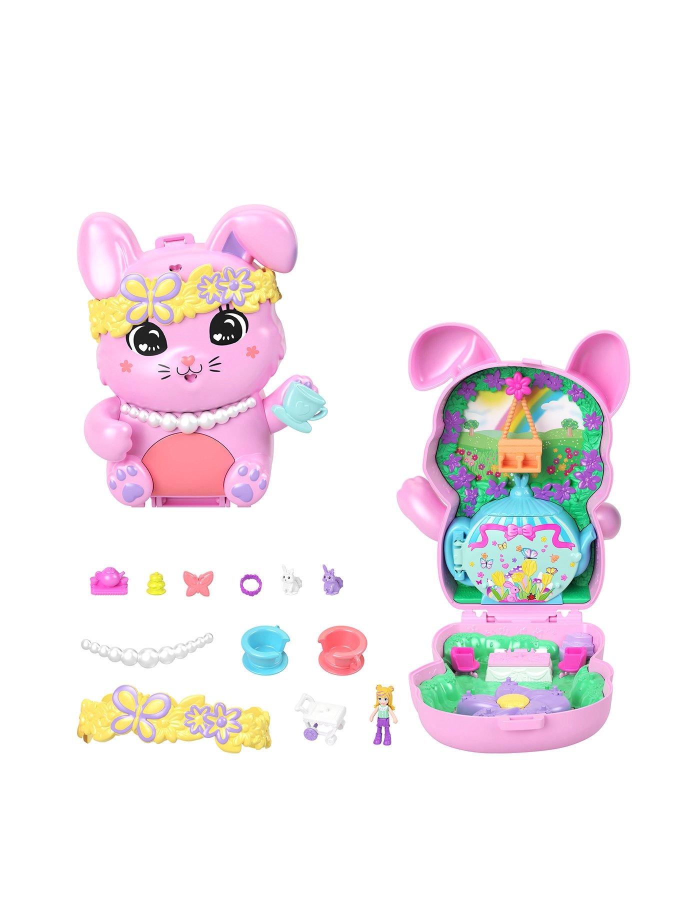 polly-pocket-tea-party-bunny-compact-playset-with-1-micro-doll-and-pet-bunnies-travel-toy-with-styling-accessories