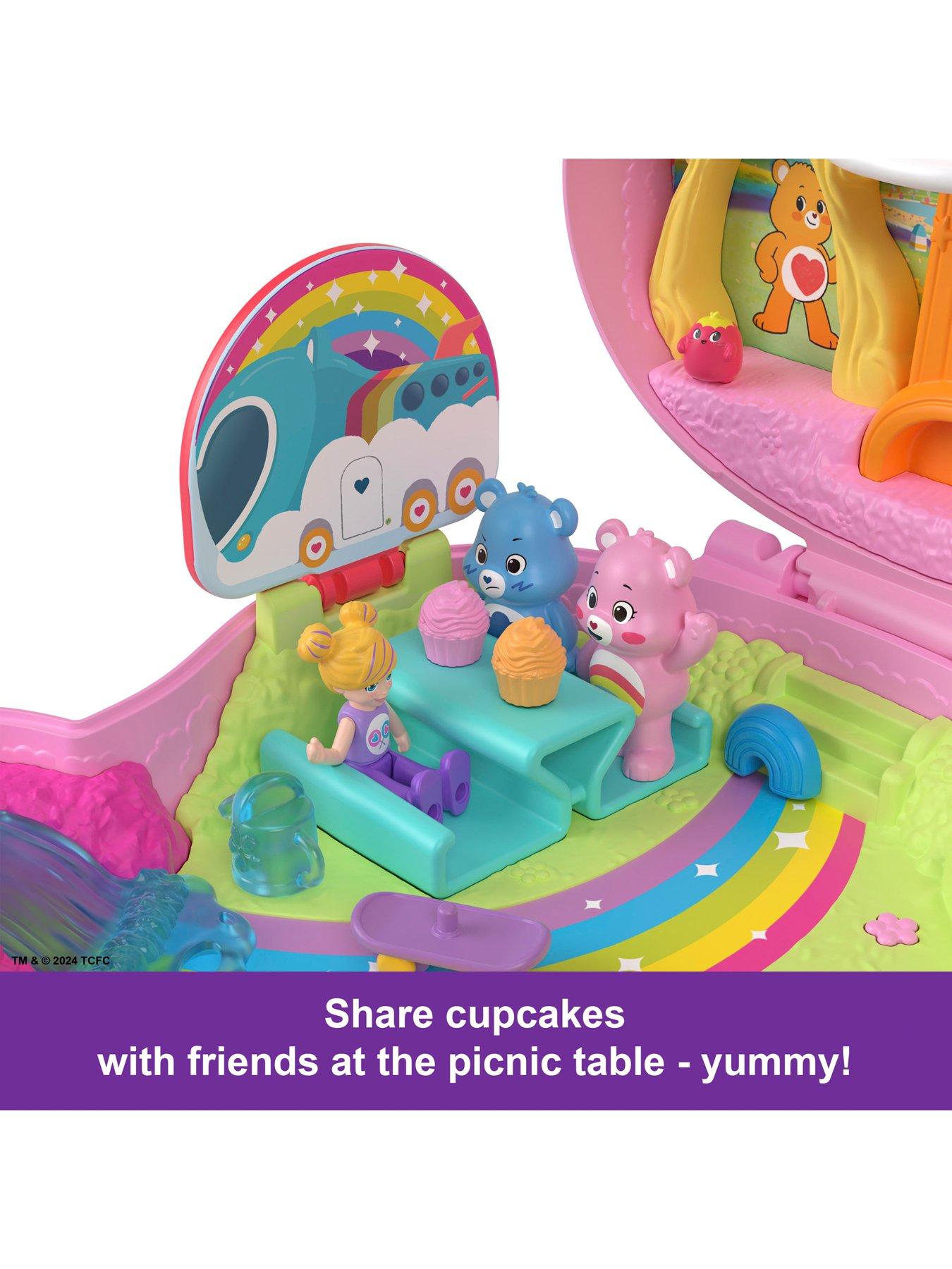 Image 3 of 6 of Polly Pocket x Care Bears Dolls &amp; Playset with Toy Car and Themed Accessories, Compact Travel Toy