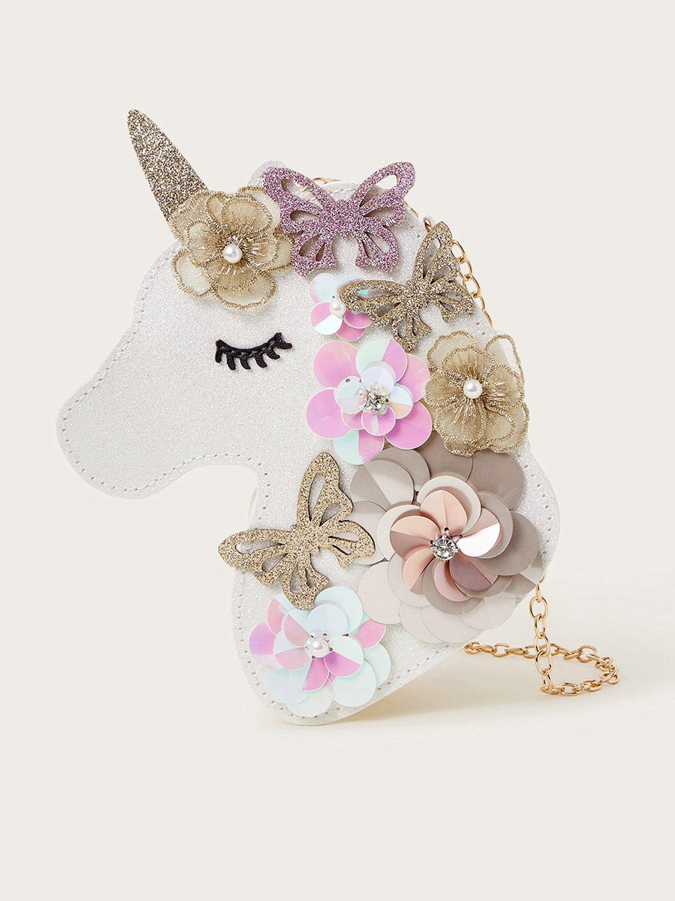  image of monsoon-girls-ella-sequin-flower-unicorn-bag-ivory
