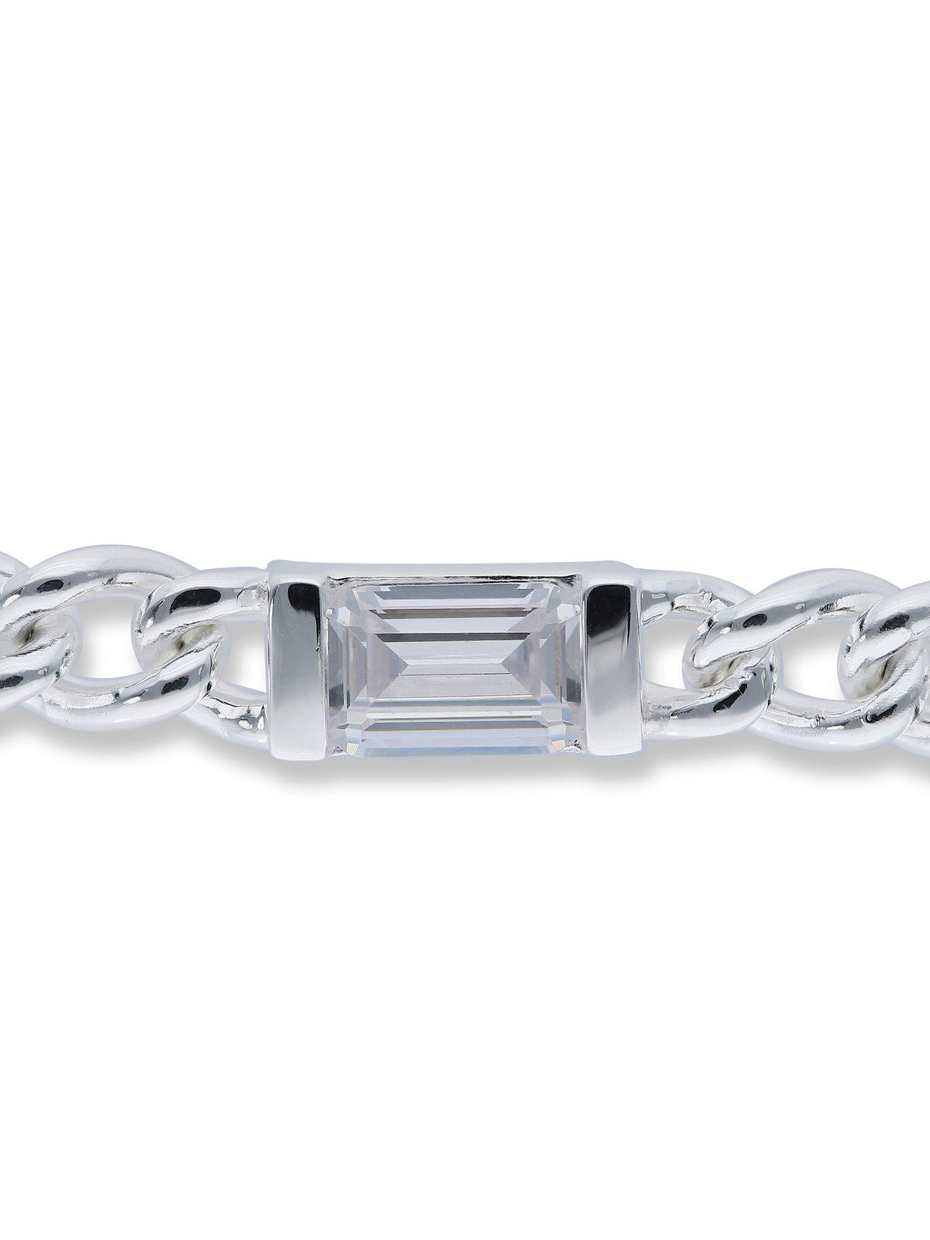  image of the-love-collection-sterling-silver-cz-gents-bracelet