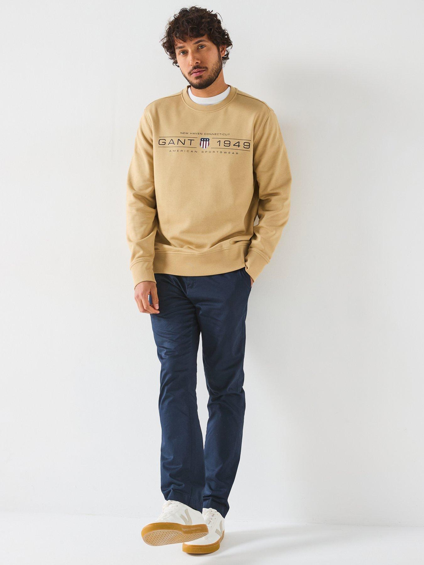 Image 3 of 6 of GANT Graphic Crew Neck Sweat Shirt - Beige