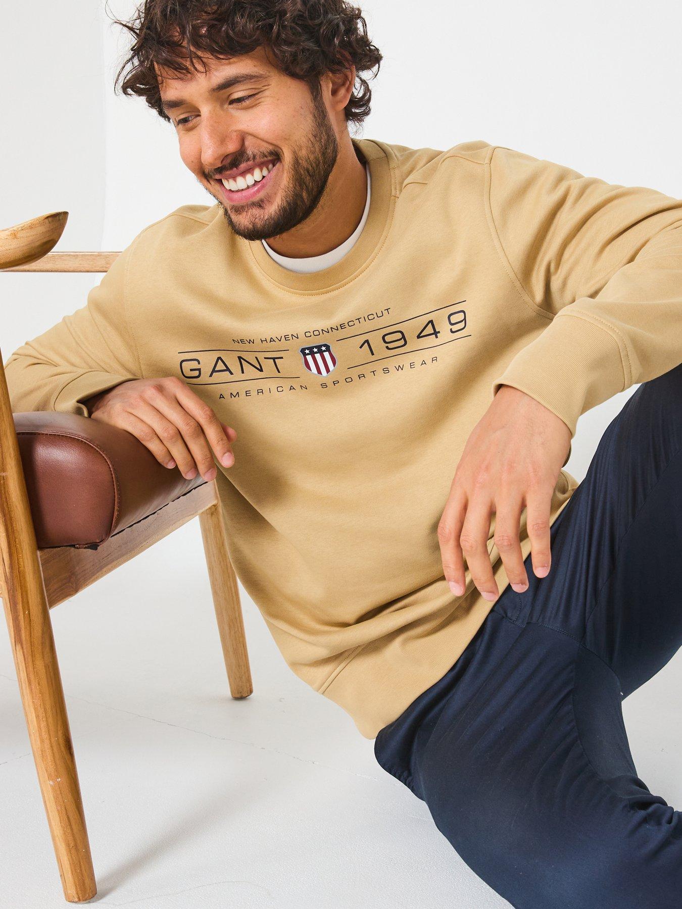 Image 6 of 6 of GANT Graphic Crew Neck Sweat Shirt - Beige