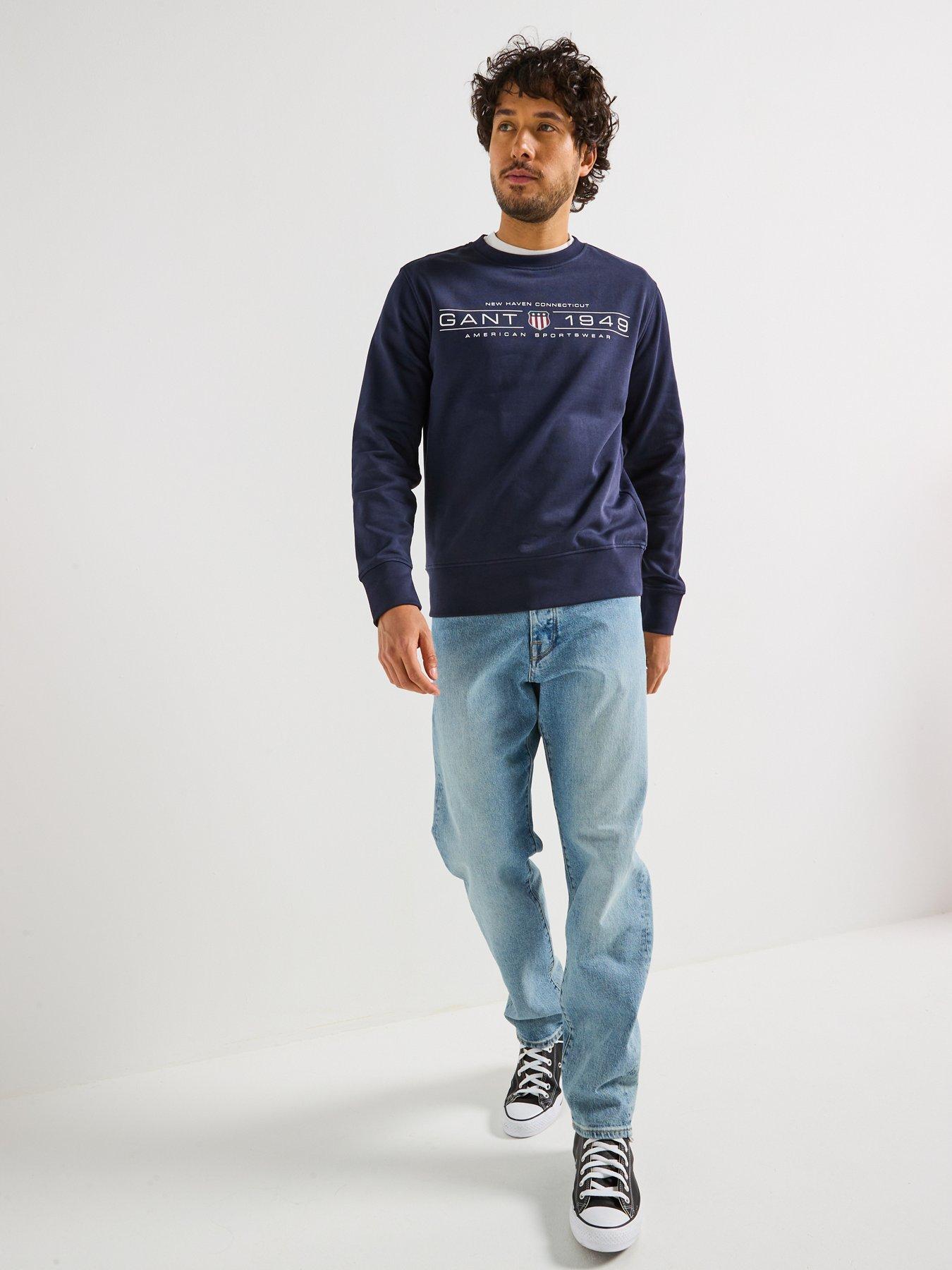 Image 3 of 4 of GANT Graphic Crew Neck Sweatshirt - Dark Blue