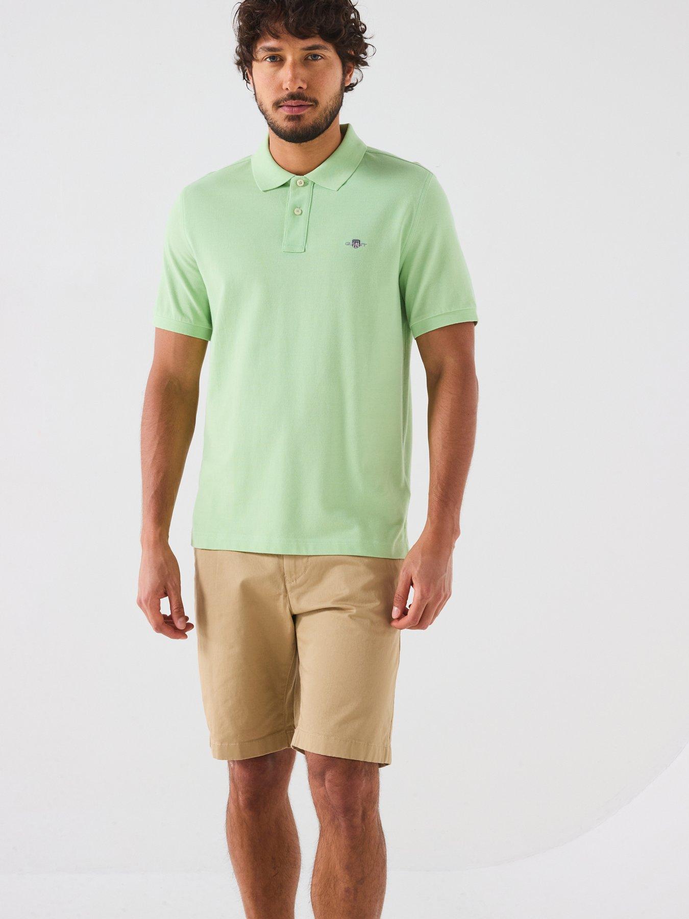  image of gant-regular-fit-shield-short-sleeve-pique-polo-shirt-light-green