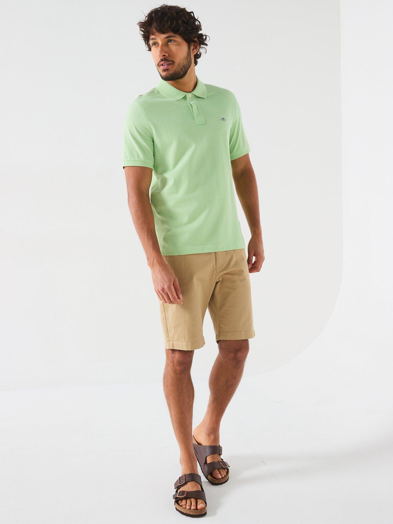  image of gant-regular-fit-shield-short-sleeve-pique-polo-shirt-light-green