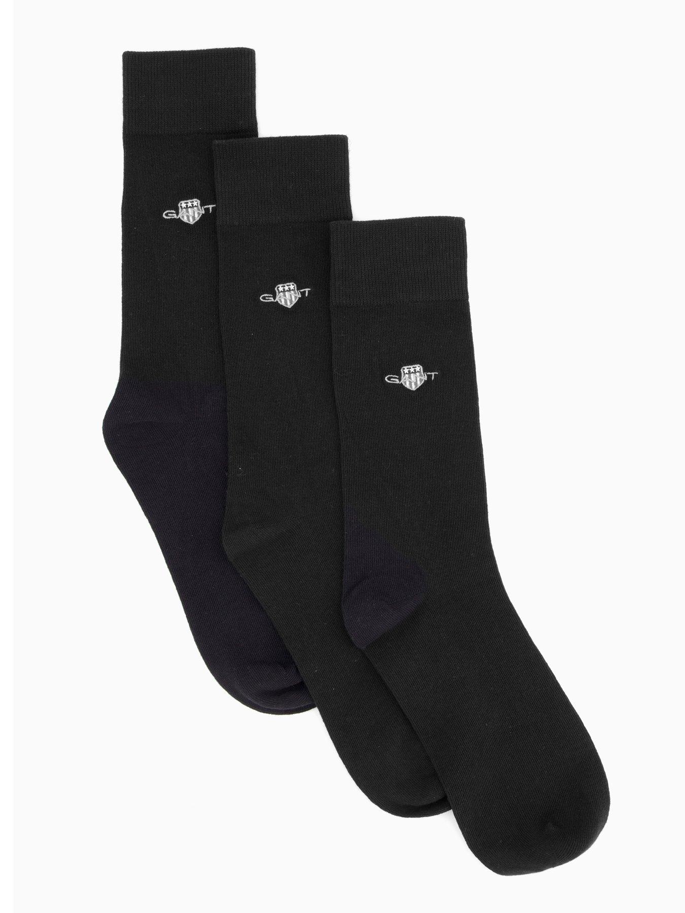  image of gant-3-pack-shield-crew-socks-black