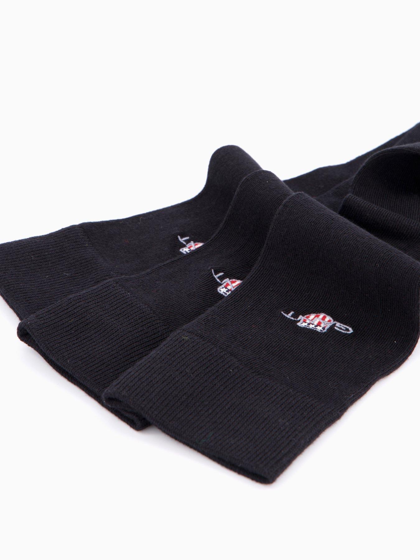  image of gant-3-pack-shield-crew-socks-black