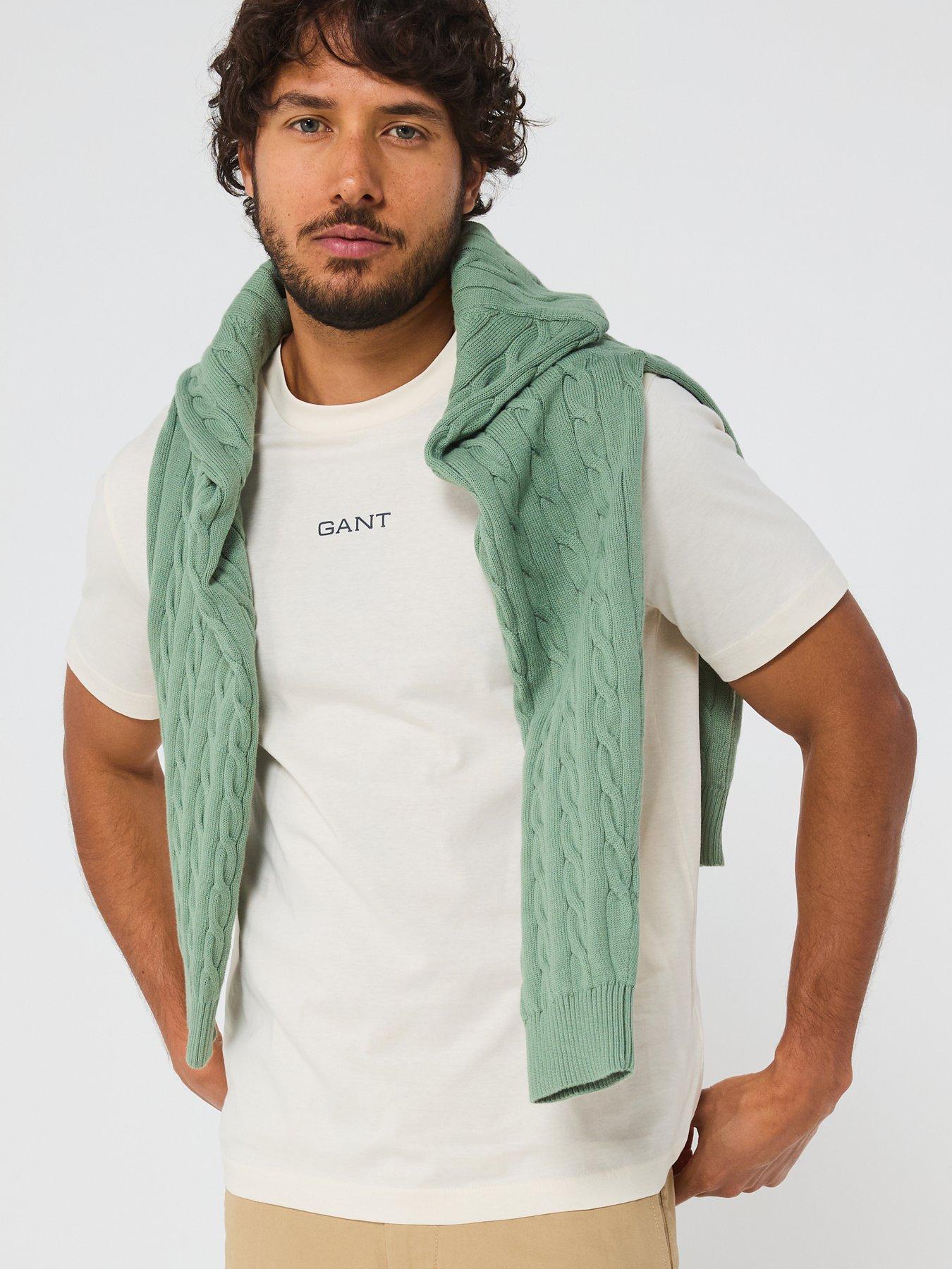  image of gant-graphic-icon-logo-short-sleeve-t-shirt-cream