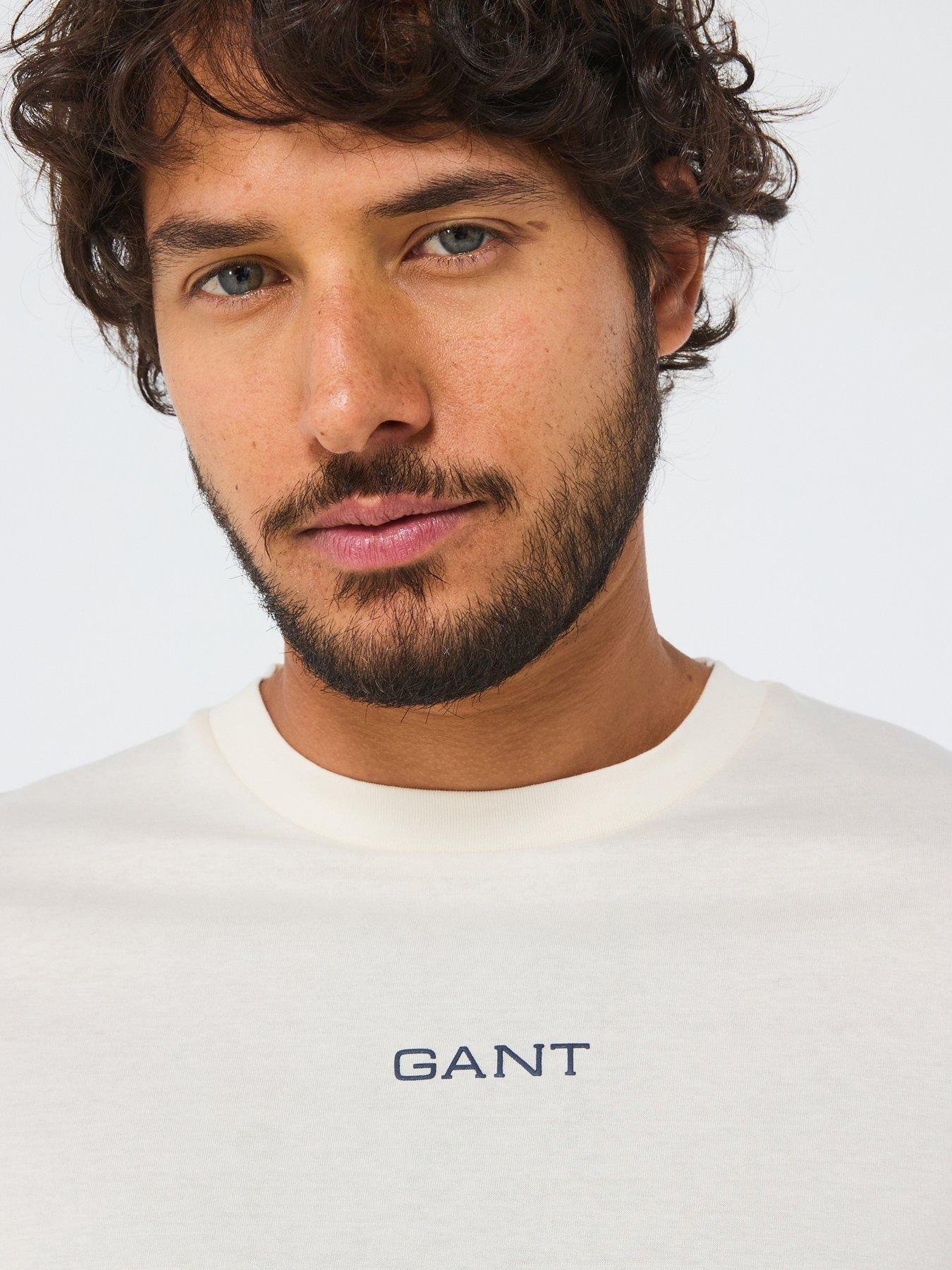  image of gant-graphic-icon-logo-short-sleeve-t-shirt-cream