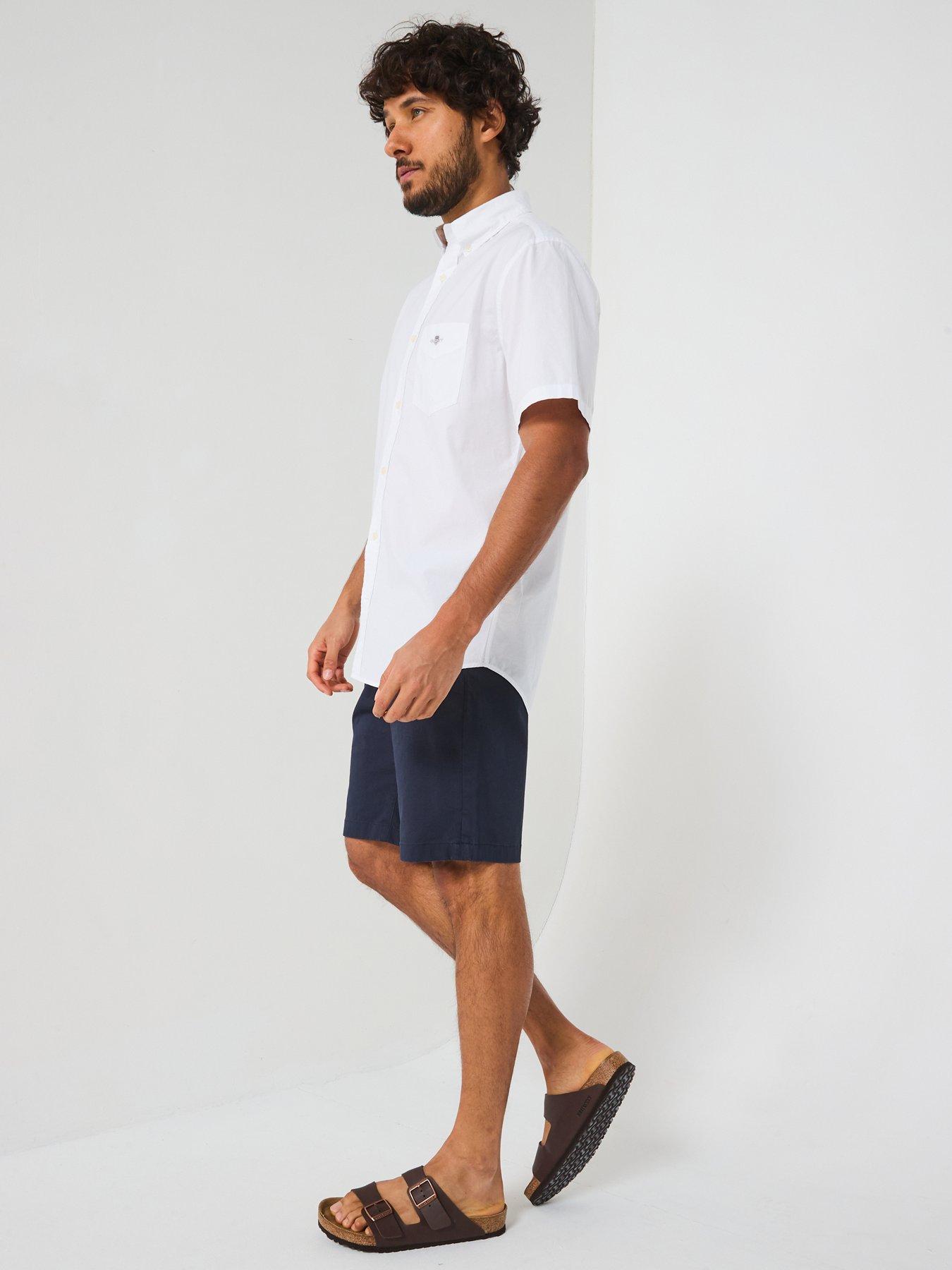  image of gant-regular-fit-classic-poplin-short-sleeve-shirt-white