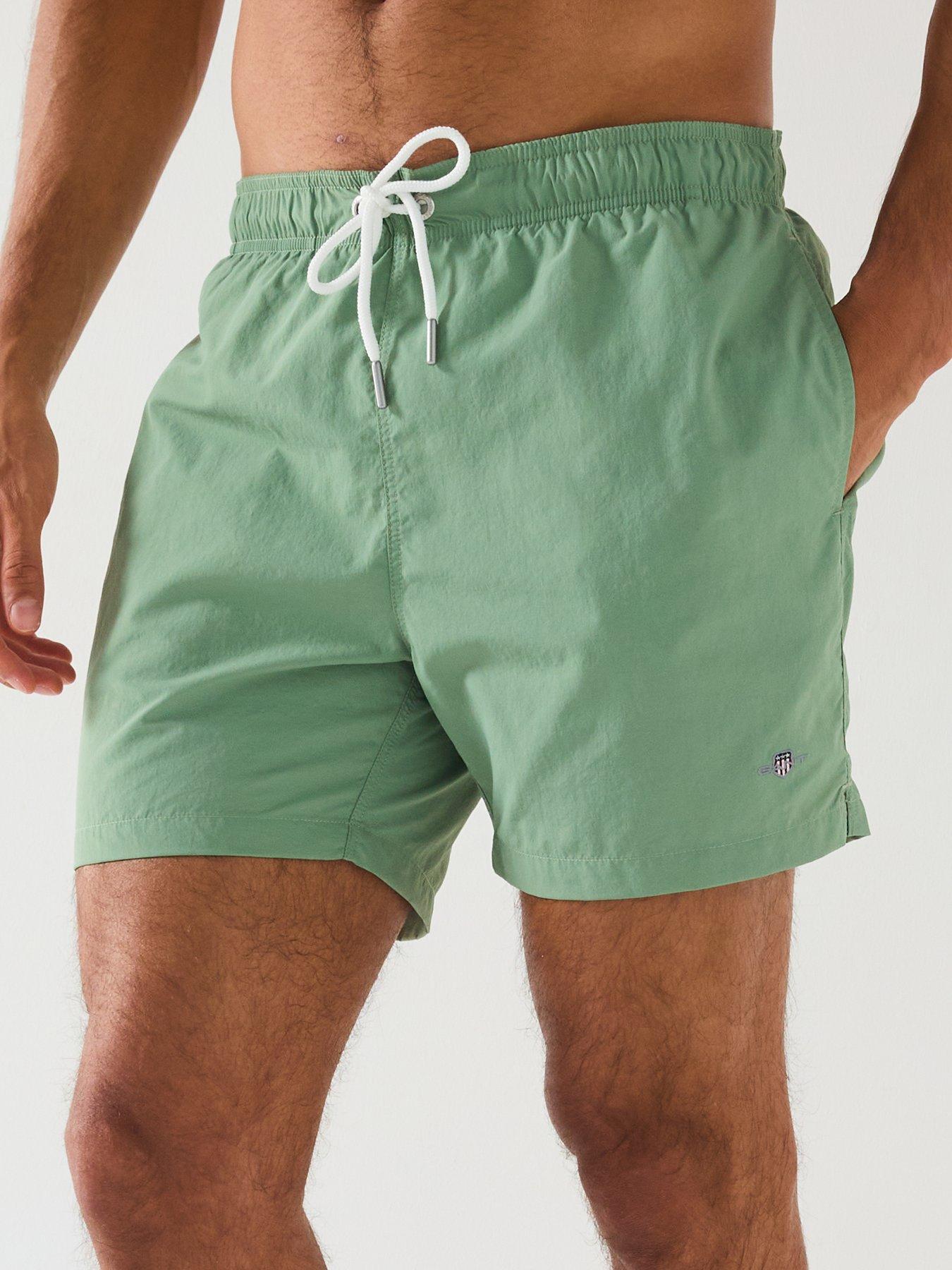  image of gant-logo-swim-shorts-green