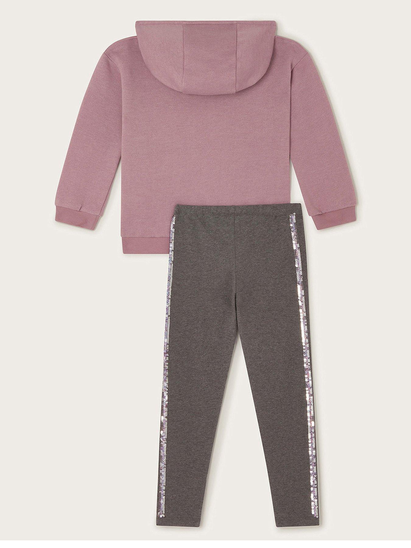  image of monsoon-girls-sequin-unicorn-hoodie-and-leggings-set-lilac