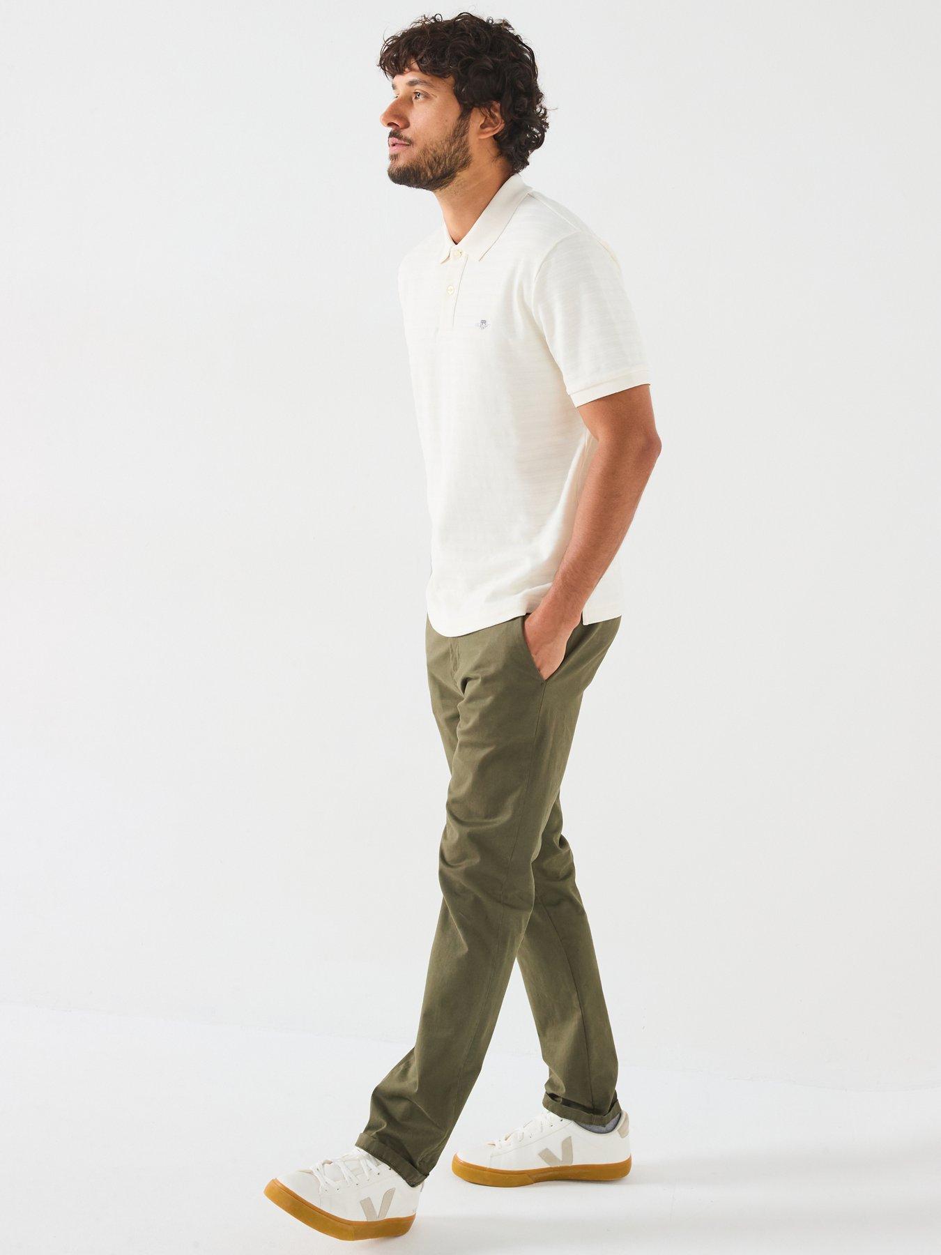  image of gant-textured-stripe-polo-shirt-cream