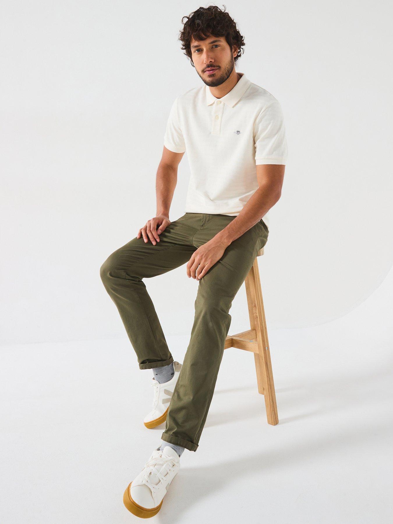  image of gant-textured-stripe-polo-shirt-cream