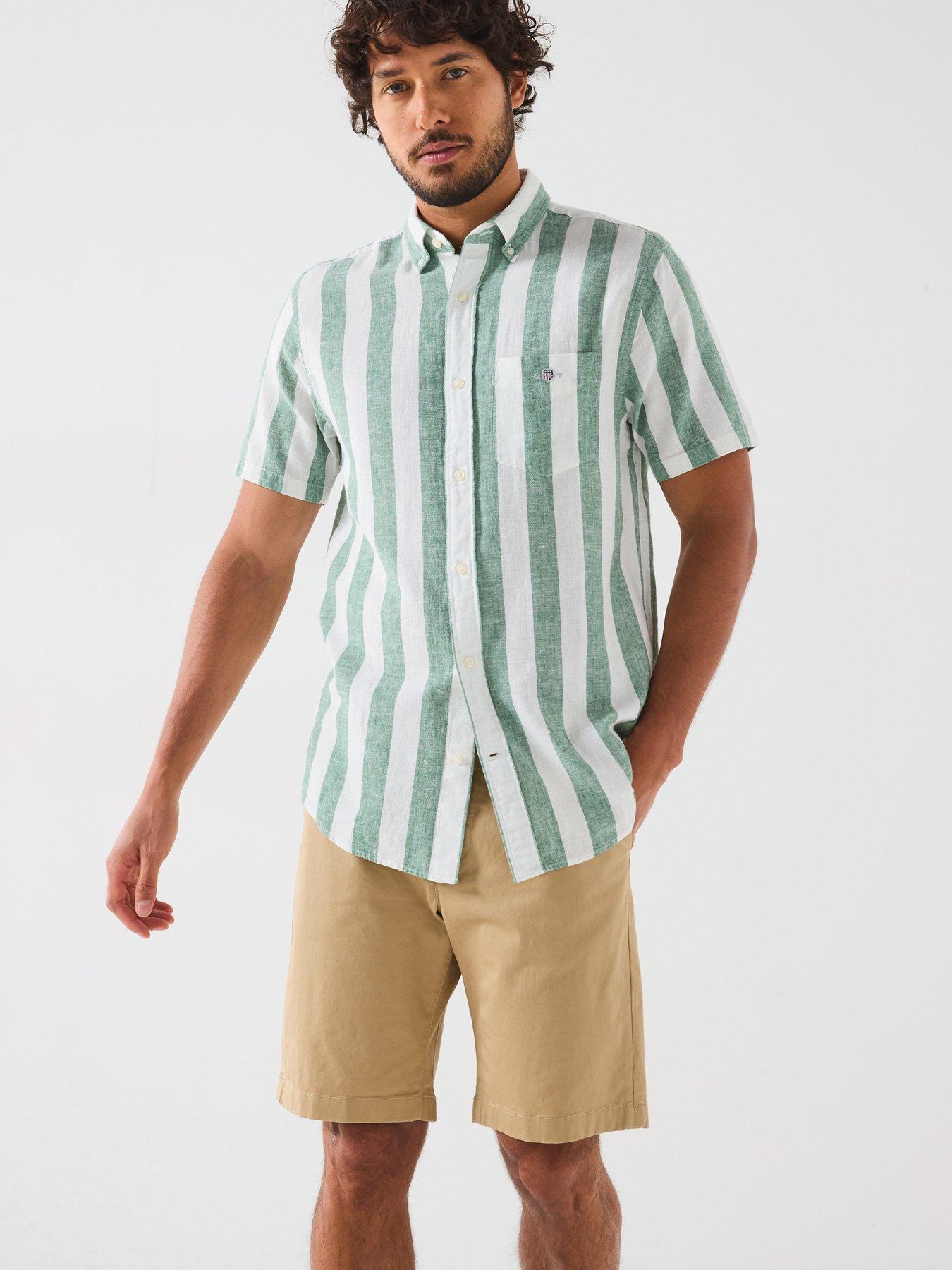 gant-regular-cotton-linen-stripe-short-sleeve-shirt-green