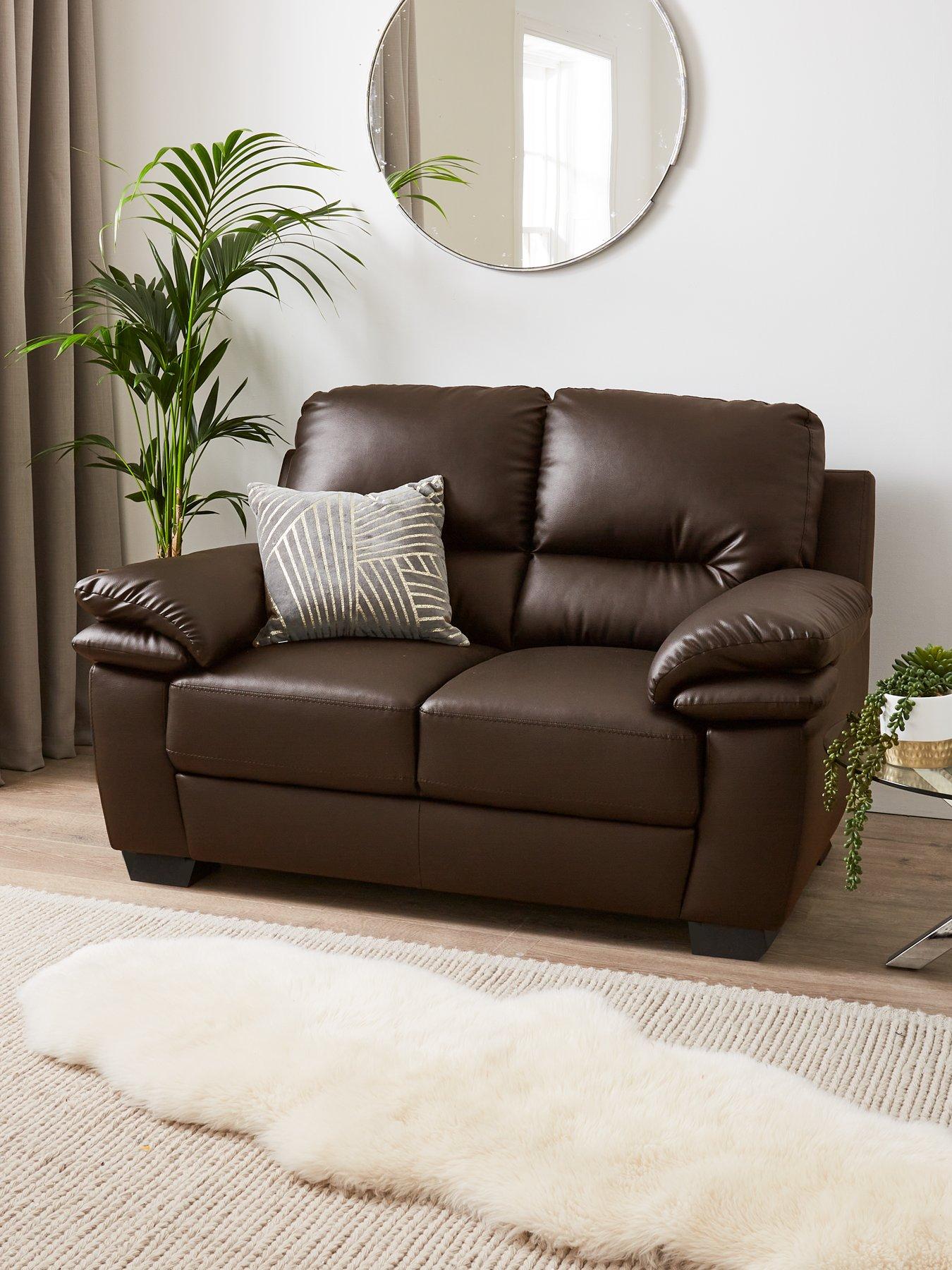 Image 1 of 6 of Very Home Leona 2 Seater Faux Leather Sofa - FSC&reg; Certified