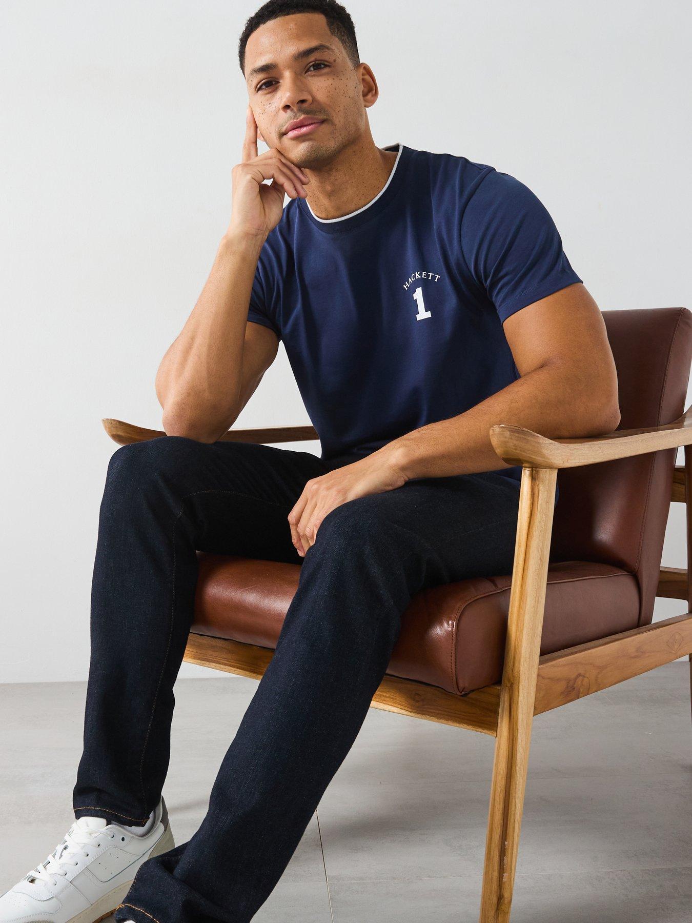  image of hackett-heritage-number-t-shirt-navy